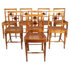 Set of Eight Swedish Lindome Dining Chairs 19th Century 