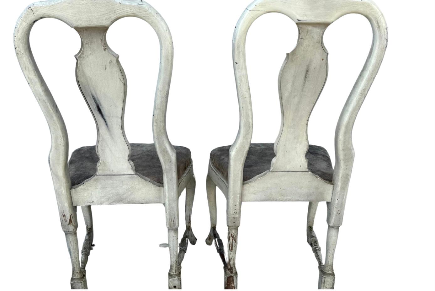 Set of Eight Swedish Rococo Style Dining Chairs For Sale 1