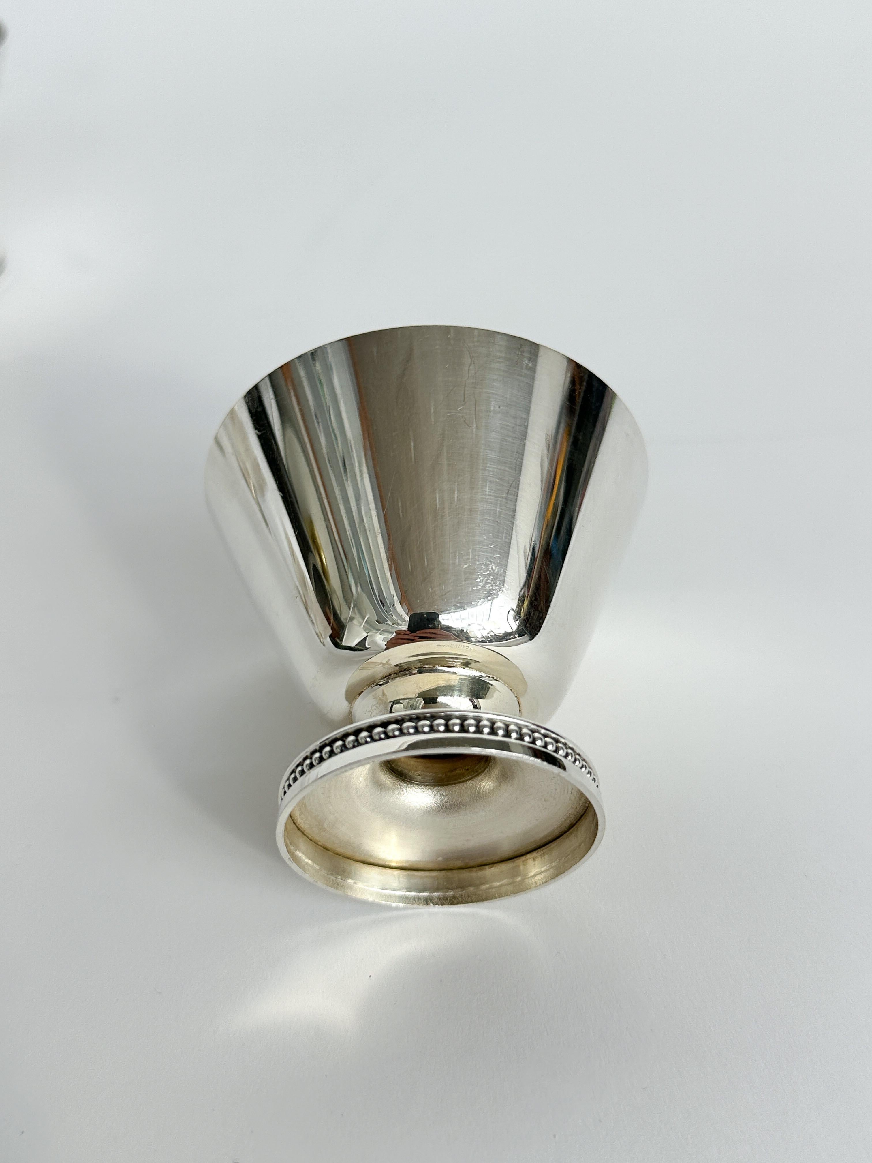 Set of Eight Swedish Silver Cups Cocktail Glass Nickel Silver 1940s Art Deco For Sale 2