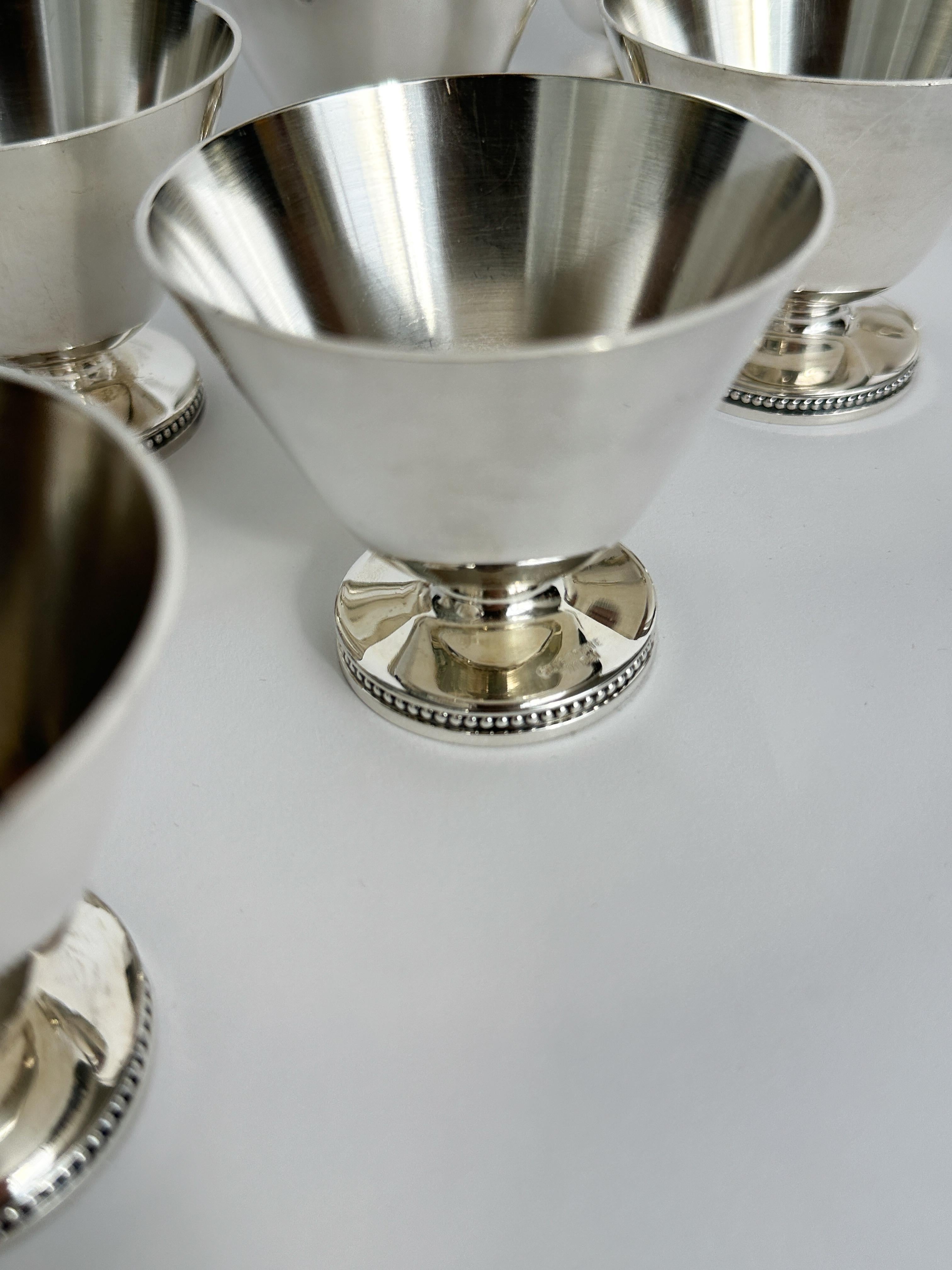 Set of Eight Swedish Silver Cups Cocktail Glass Nickel Silver 1940s Art Deco For Sale 3