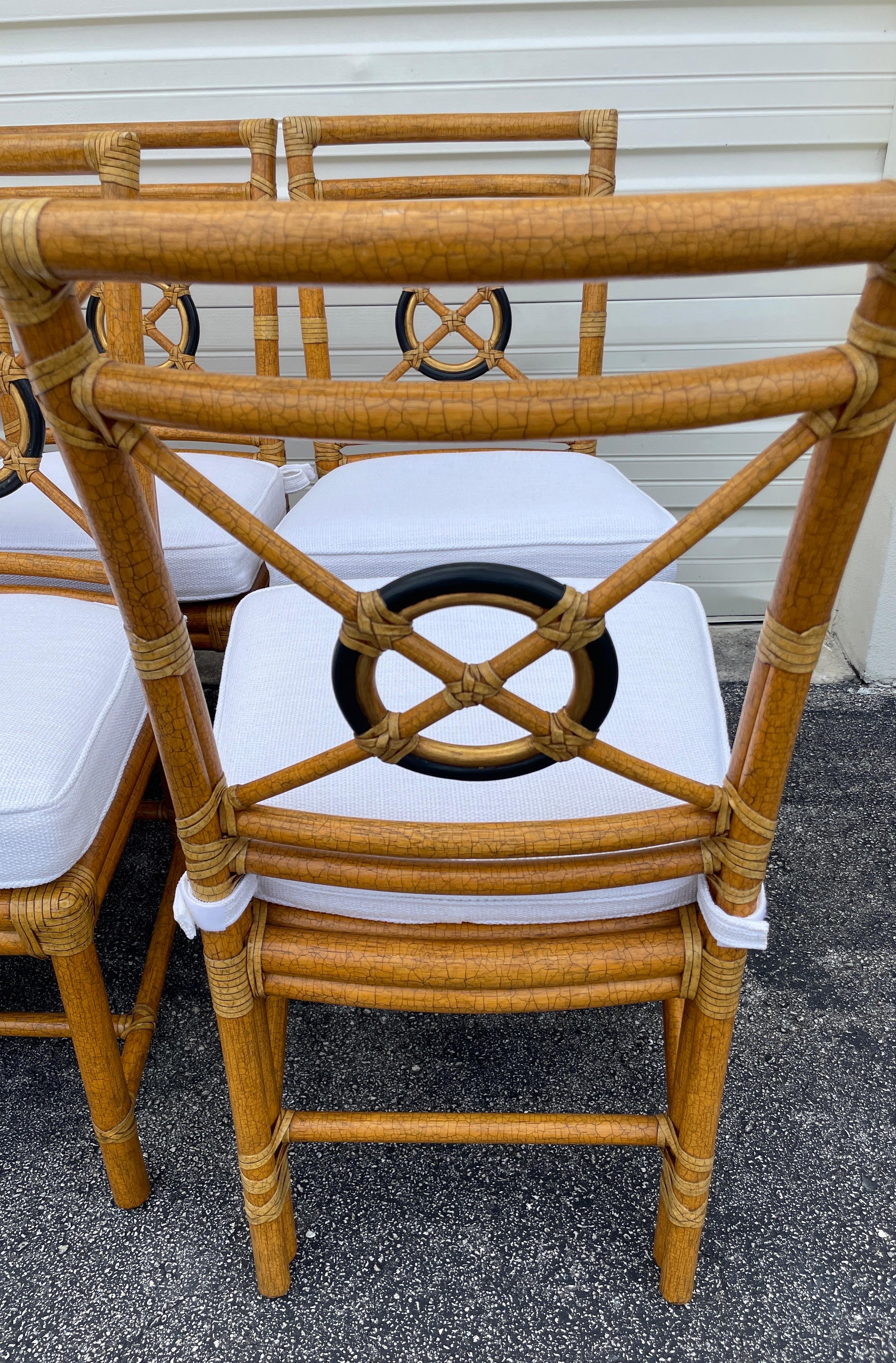 Set of Eight Target Back Mc Guire Dining Room Chairs 5