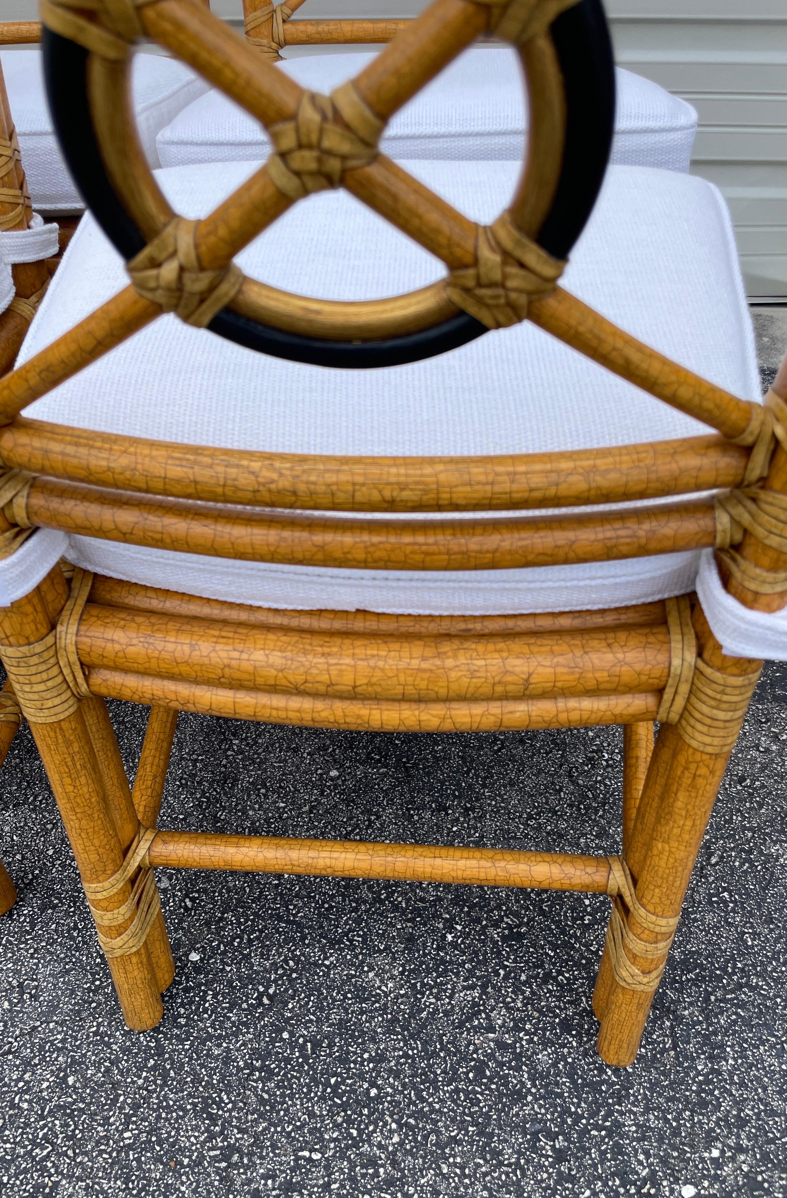 Set of Eight Target Back Mc Guire Dining Room Chairs 6