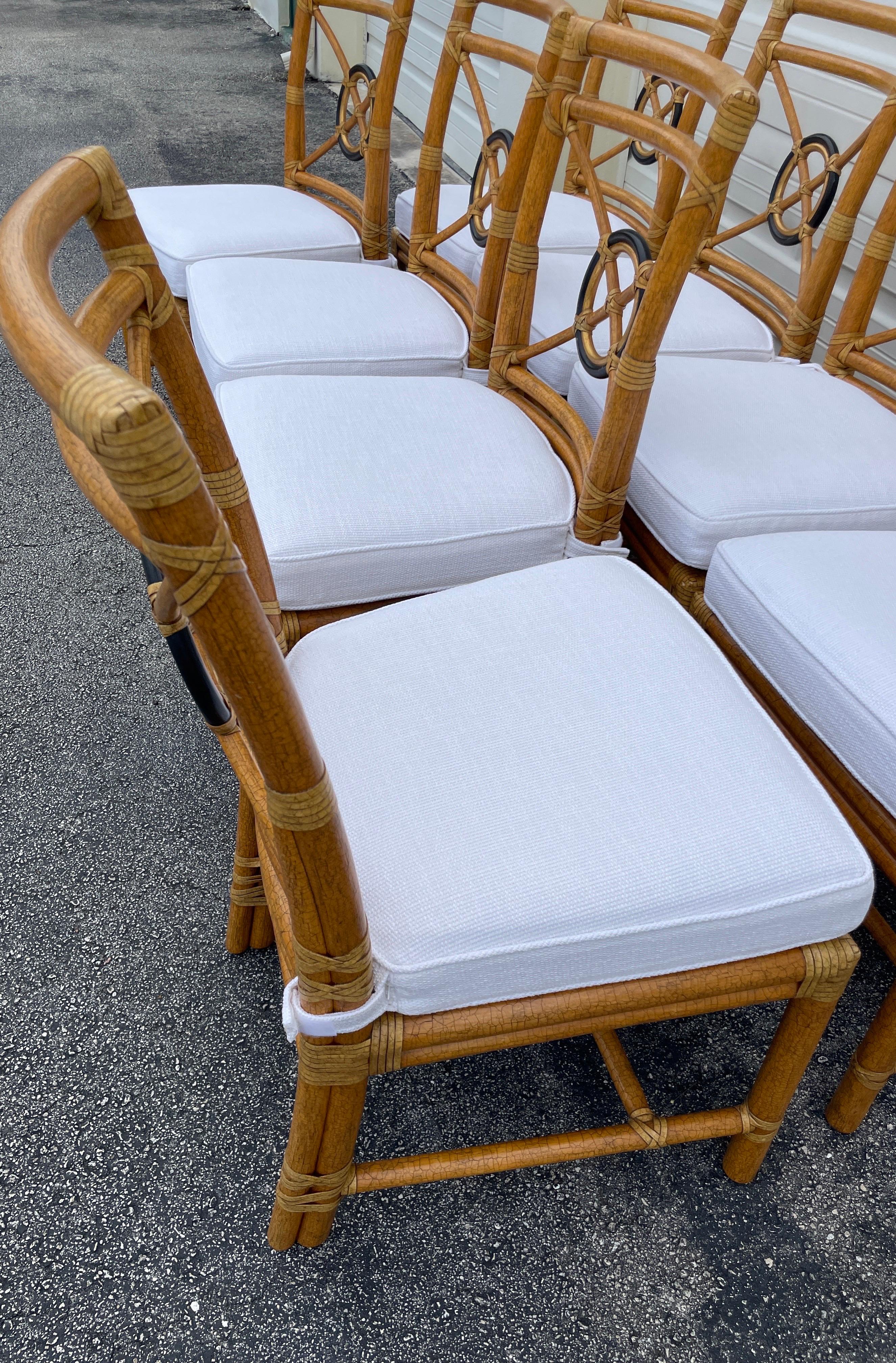 Set of Eight Target Back Mc Guire Dining Room Chairs 7