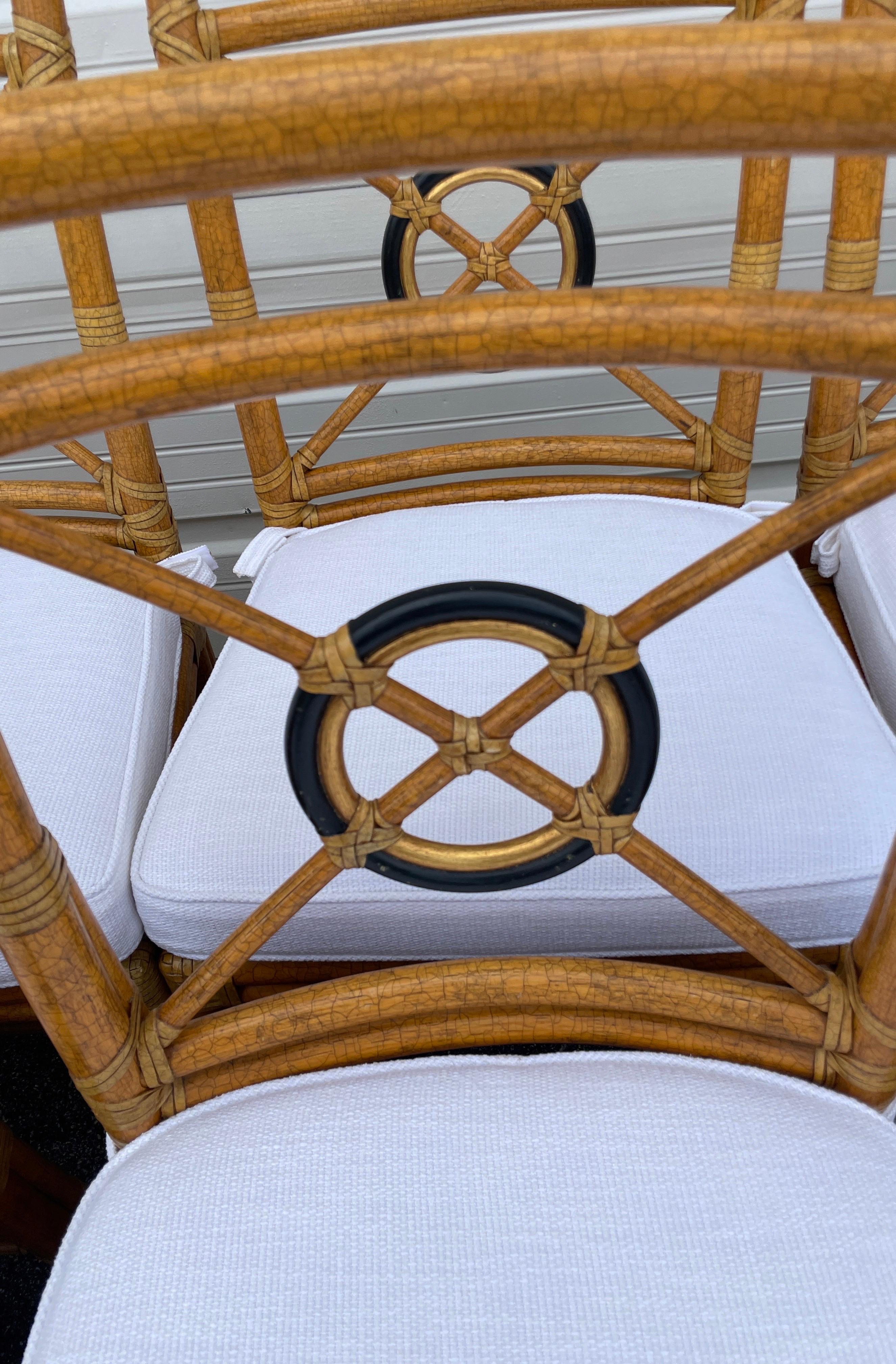 Set of Eight Target Back Mc Guire Dining Room Chairs 1