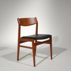 Set of Eight Teak and Leather Dining Chairs by Folke Ohlsson for DUX