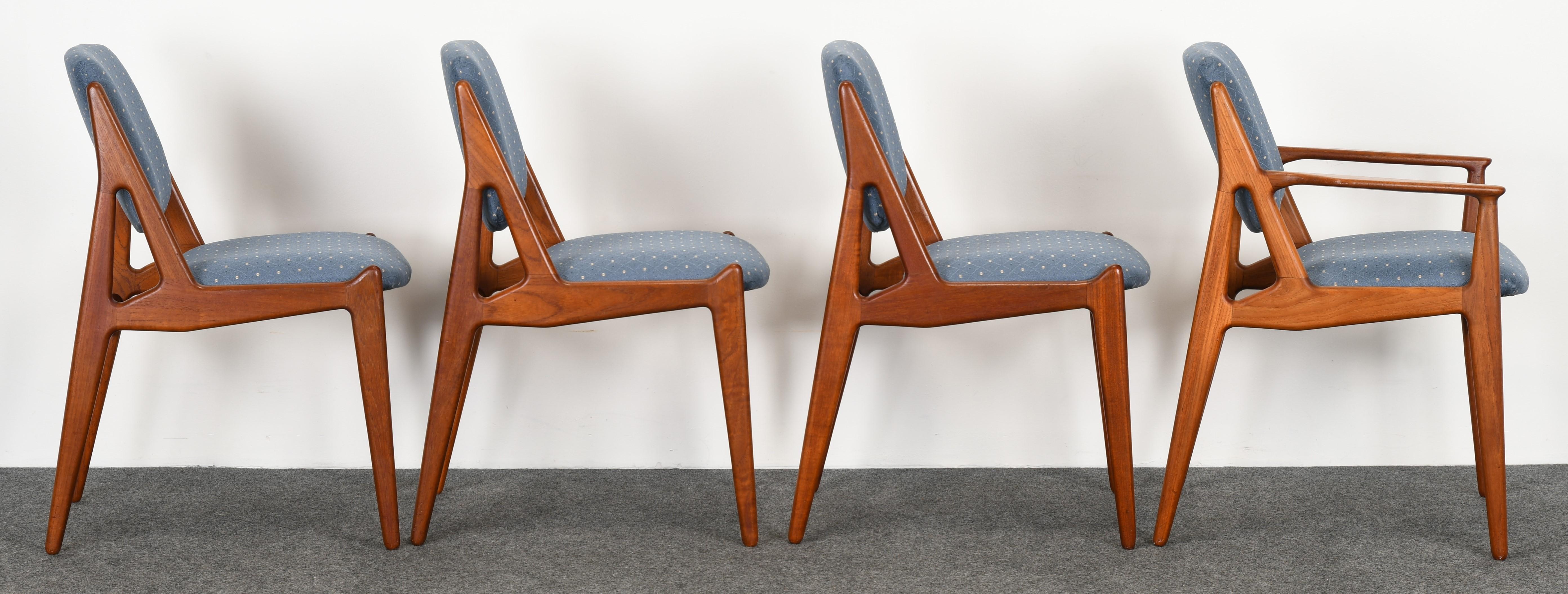 Set of Eight Teak Arne Vodder Dining Chairs, 1960s 4