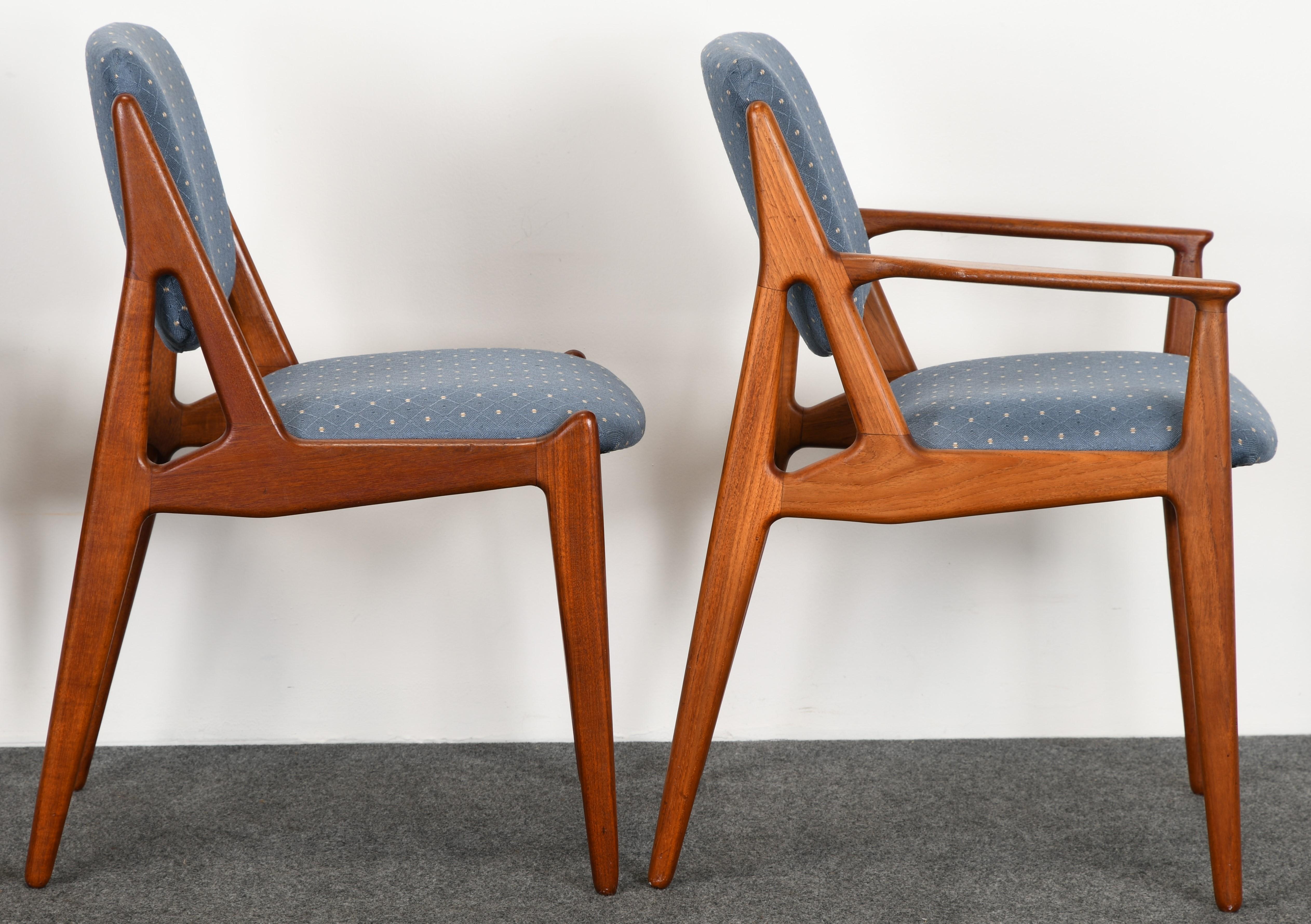 Set of Eight Teak Arne Vodder Dining Chairs, 1960s 5