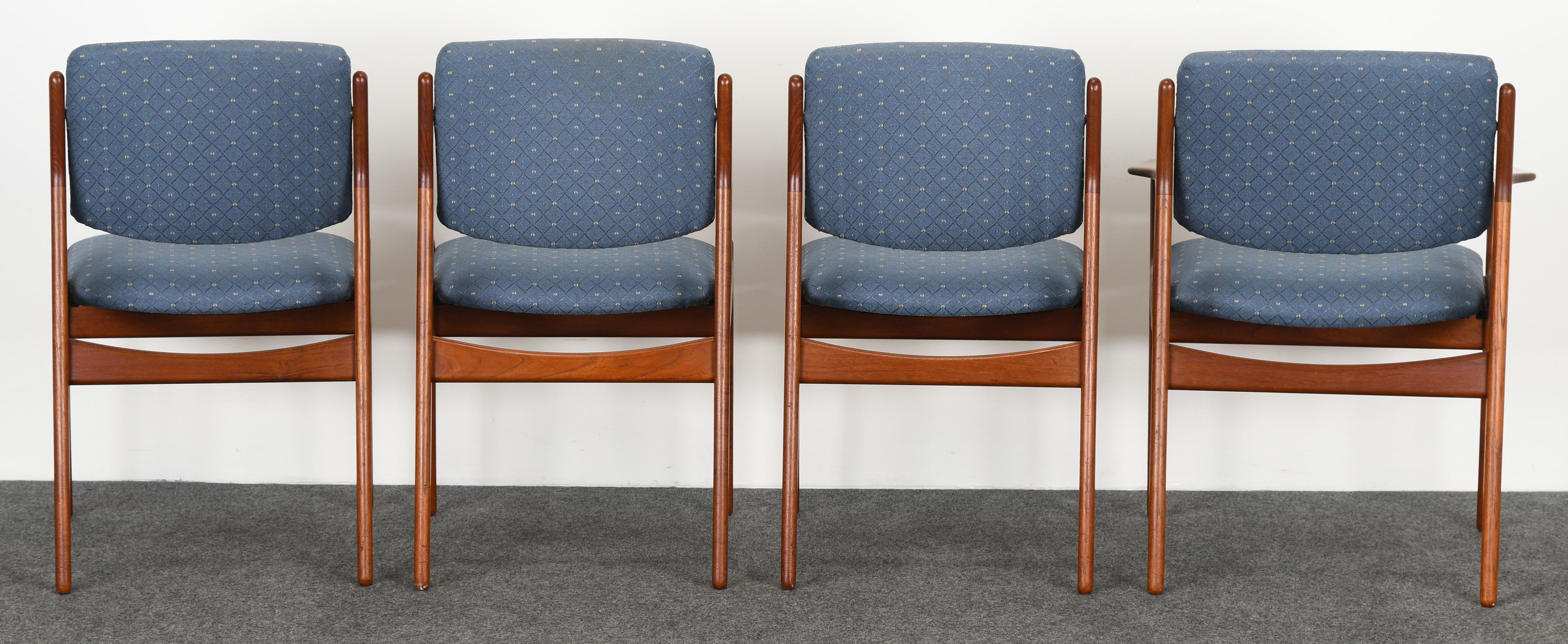 Set of Eight Teak Arne Vodder Dining Chairs, 1960s 1