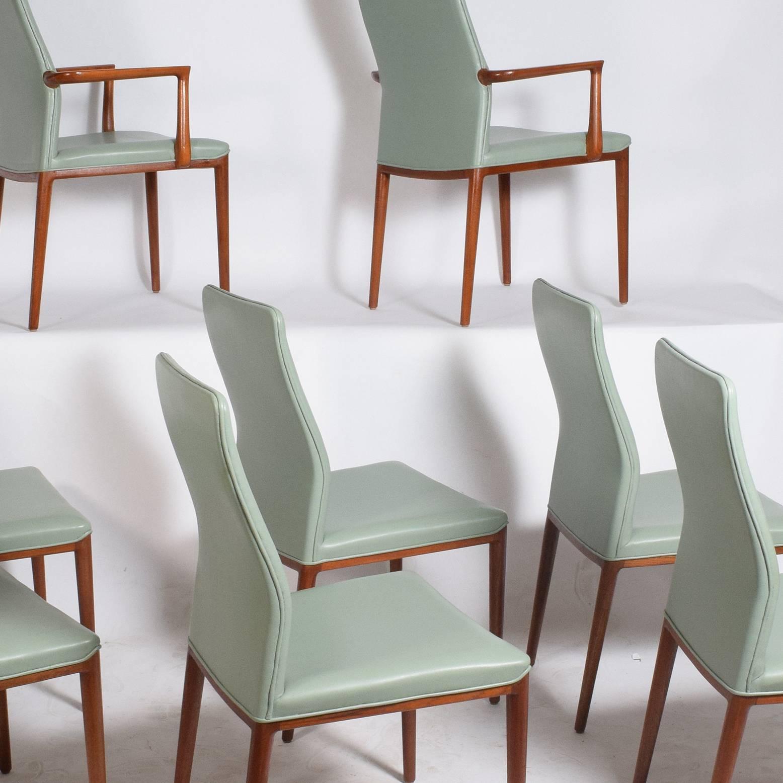Danish Set of Eight Teak Chairs Designed by Helge Vestergaard Jensen for Søren Horn