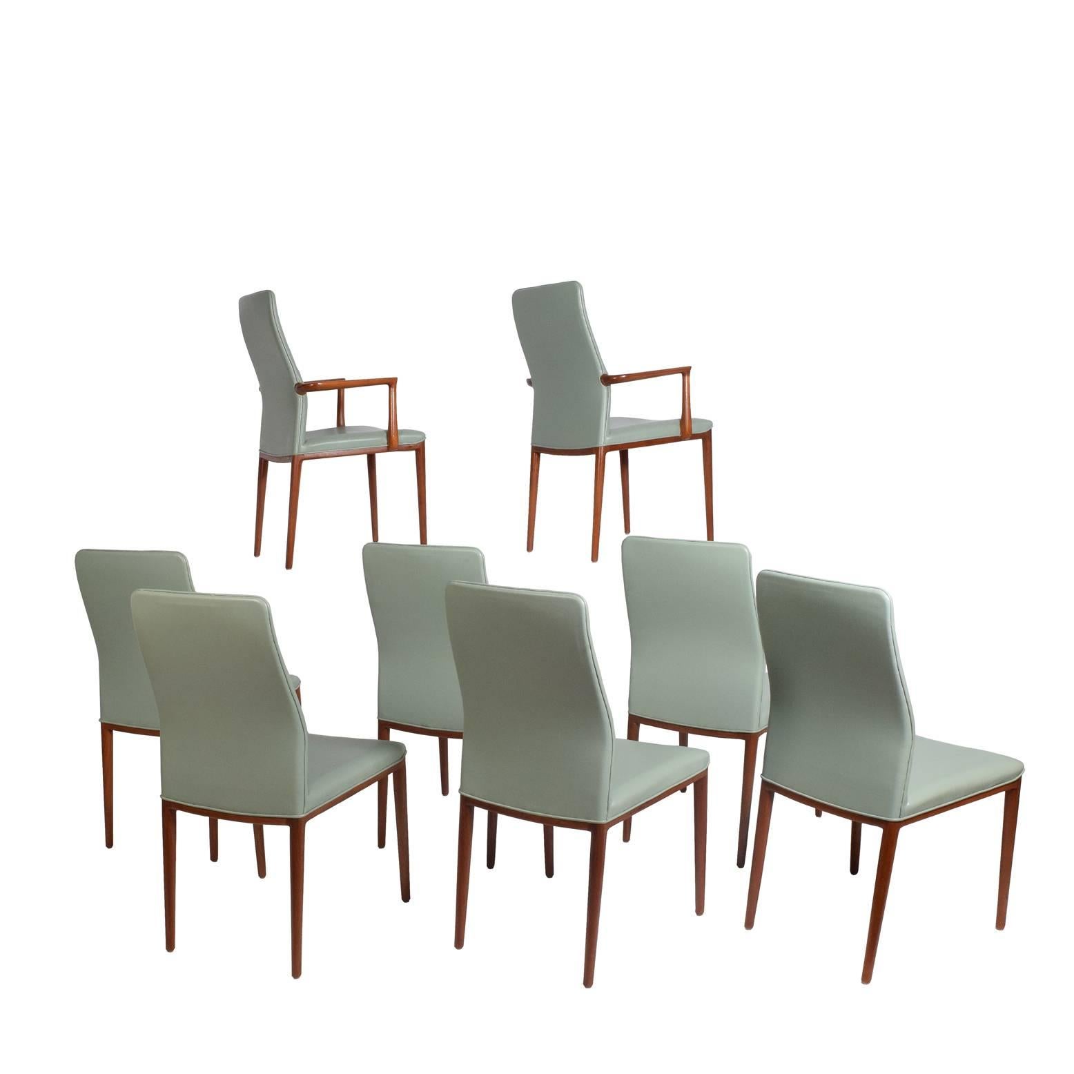 Set of Eight Teak Chairs Designed by Helge Vestergaard Jensen for Søren Horn In Good Condition In Hudson, NY