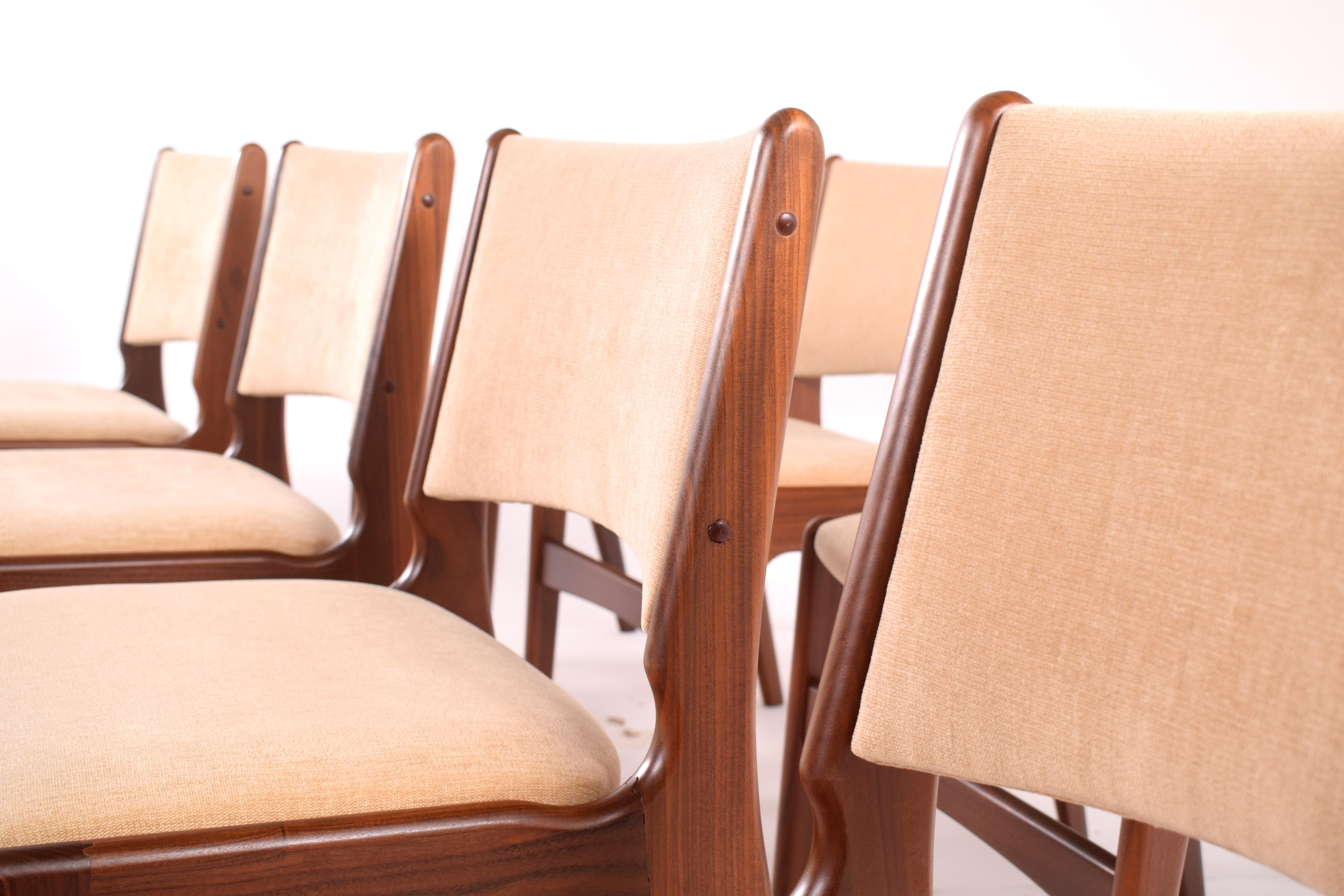 20th Century Set of Eight Teak Dining Chairs, Denmark