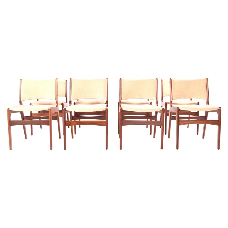 Set of Eight Teak Dining Chairs, Denmark For Sale