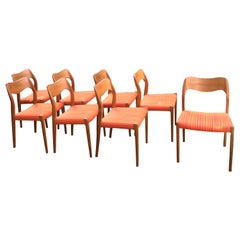 Set of Eight Teak Dining Chairs, Model 71, Designed by Niels O. Møller, Denmark