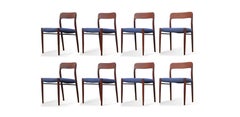 Set of Eight Teak Niels Moller 75 Dining Chairs
