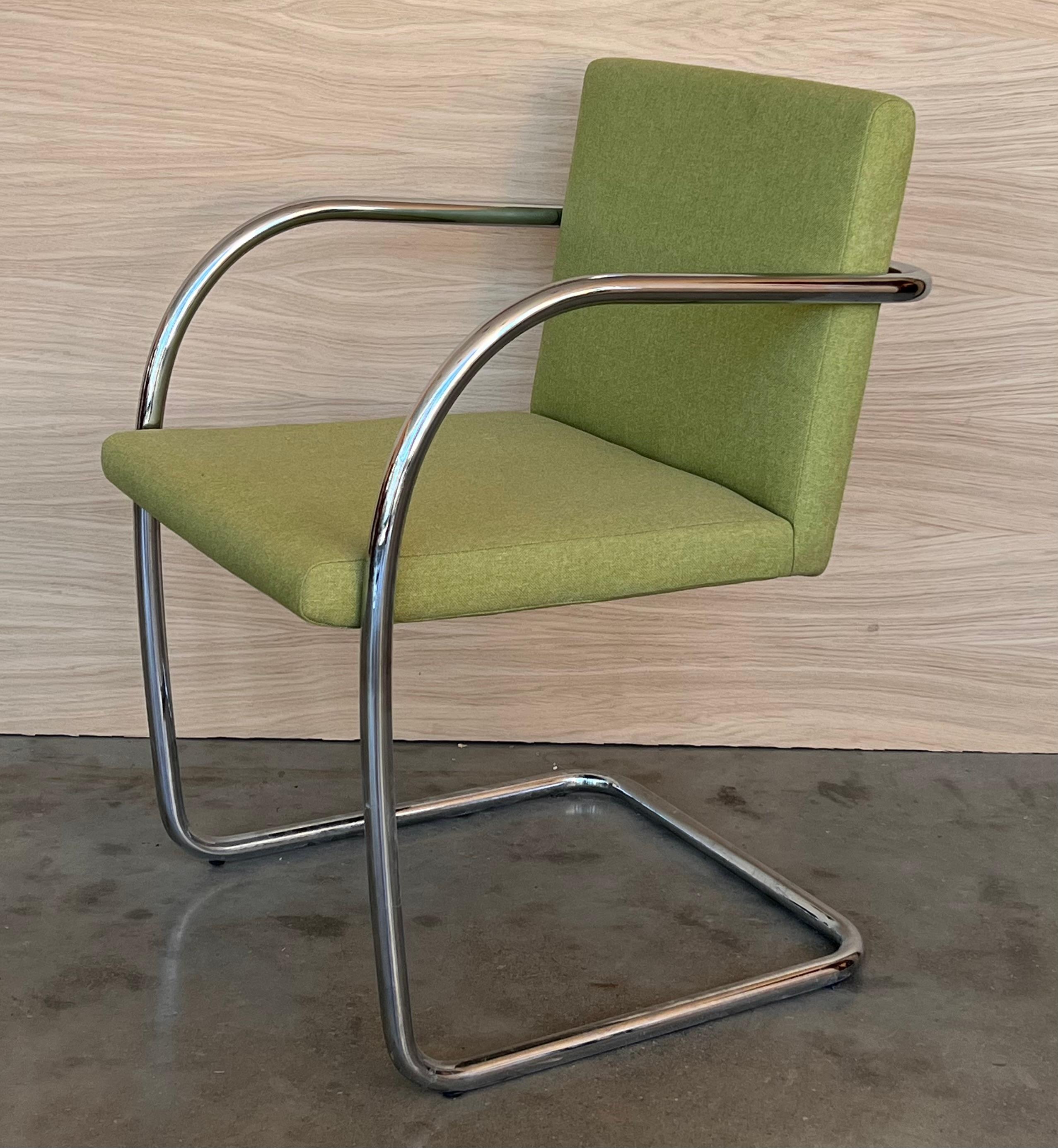 European Set of Six Mies Van Der Rohe Tubular Brno Chairs by Knoll For Sale