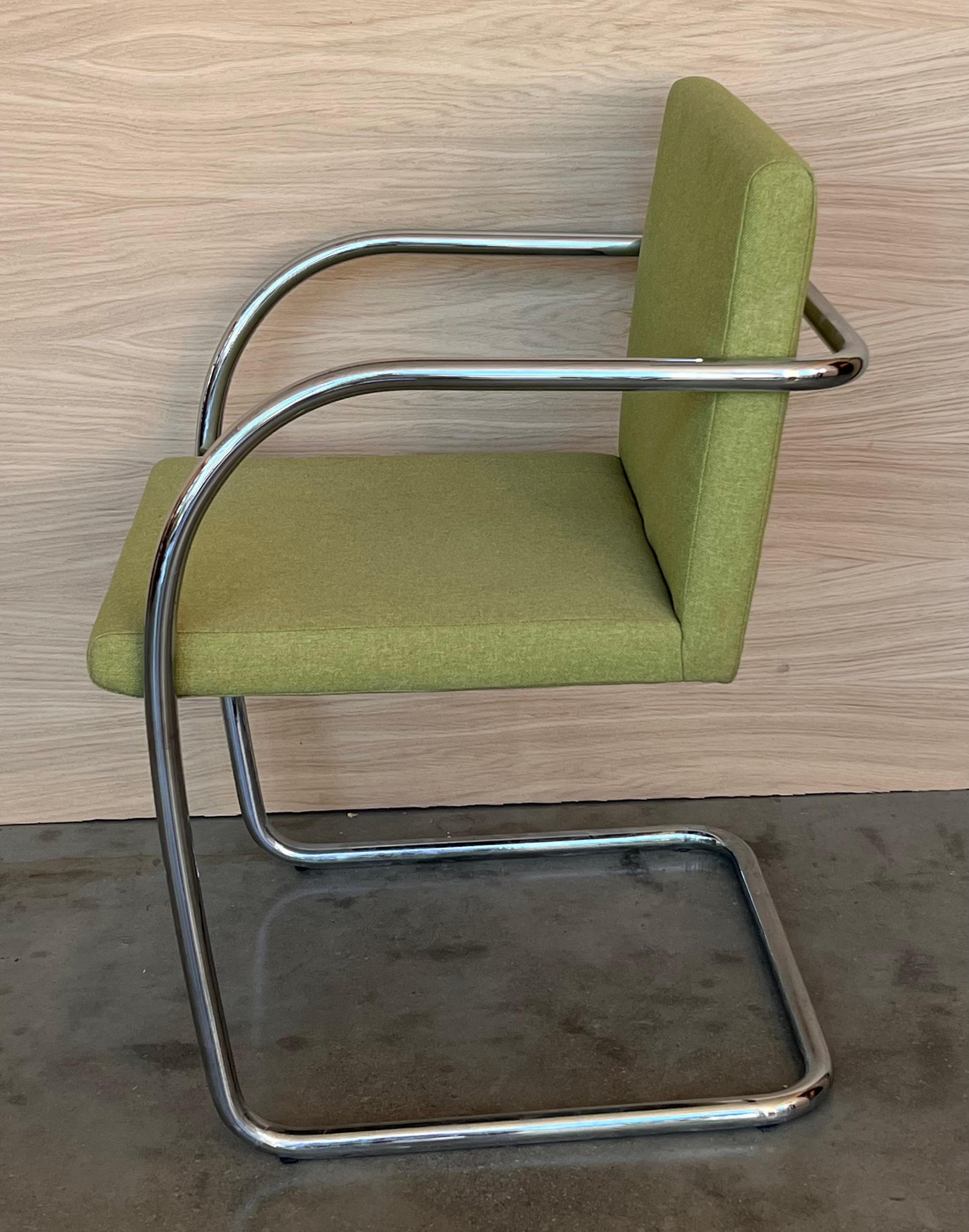 20th Century Set of Six Mies Van Der Rohe Tubular Brno Chairs by Knoll For Sale