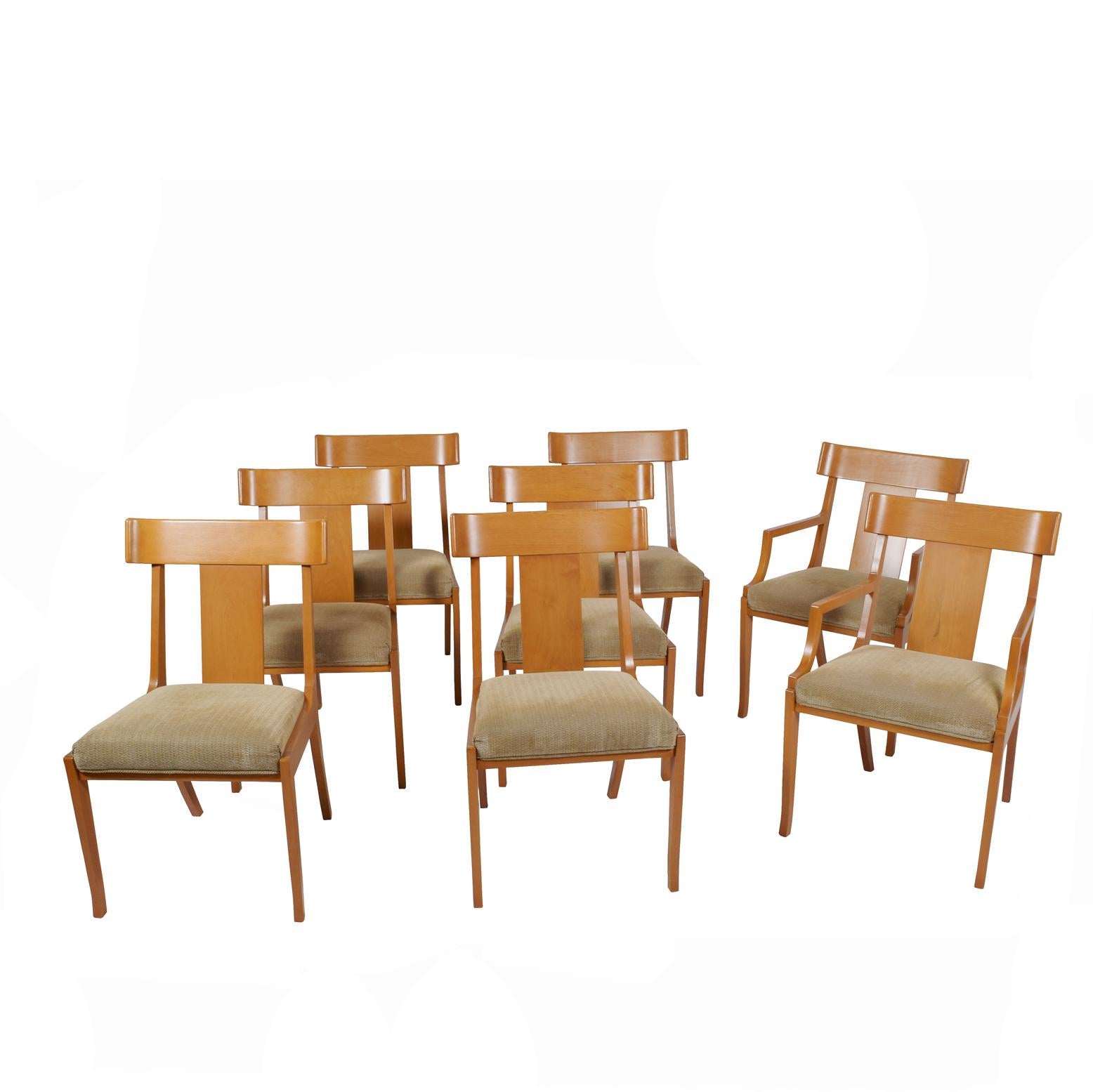 Two armchairs six side model #4204 design for Widdicomb in 1950s by T.H.Robsjohn-Gibbings. Inspired by klismos chairs.