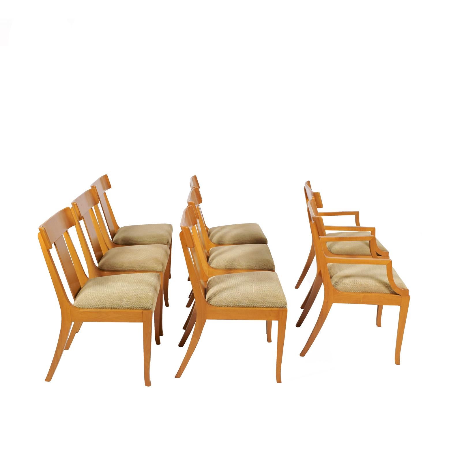 Mid-Century Modern Set of Eight T.H. Robsjohn-Gibbings Dining Chairs for Widdicomb