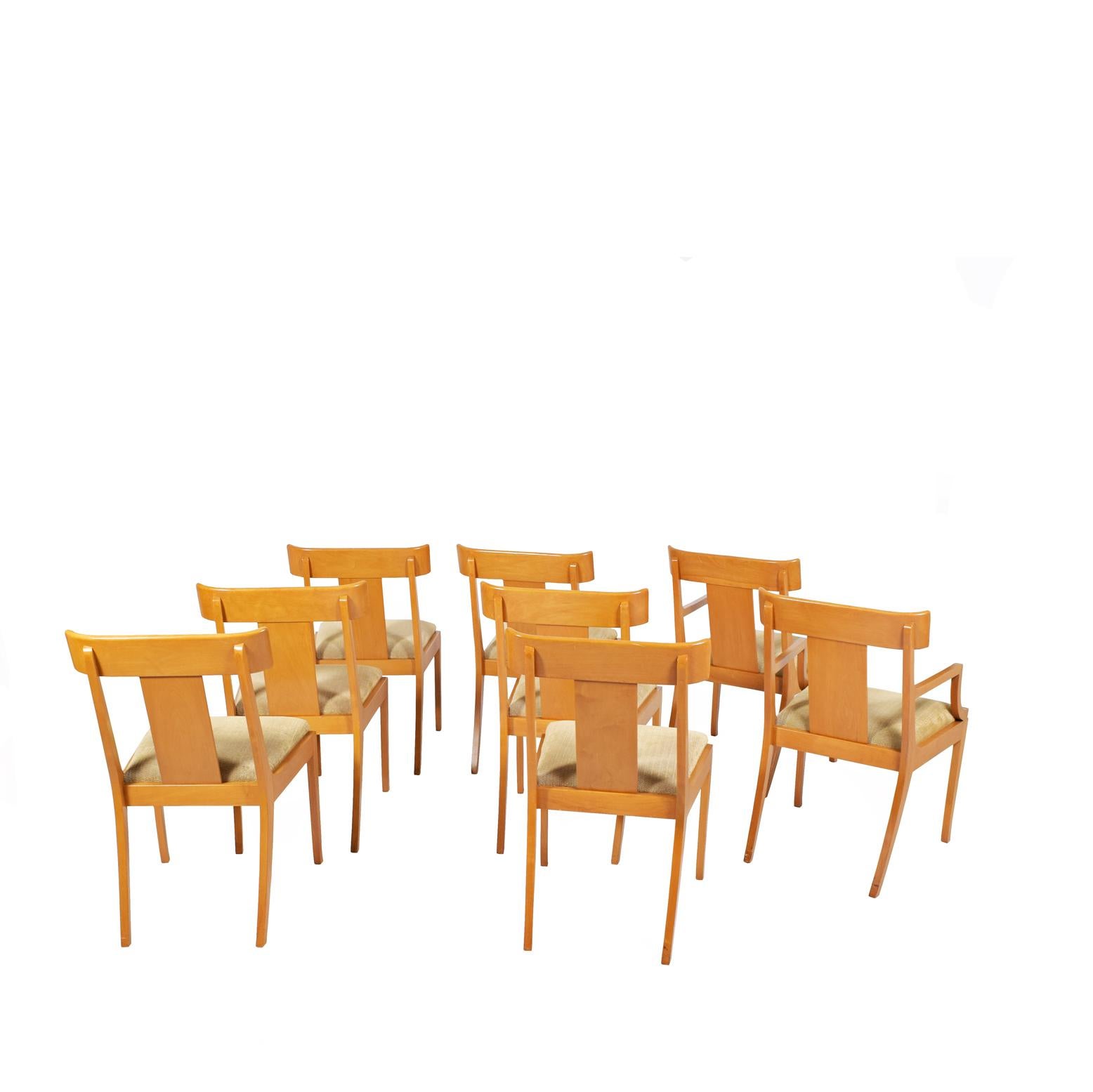 American Set of Eight T.H. Robsjohn-Gibbings Dining Chairs for Widdicomb