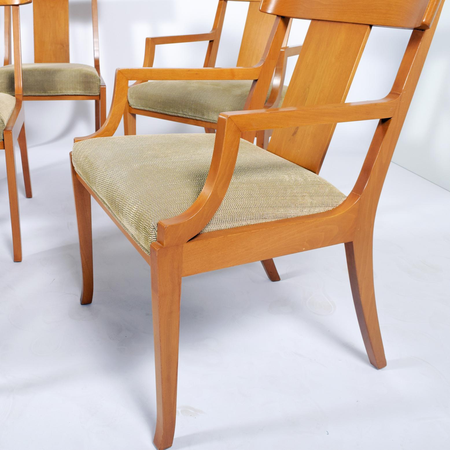 Maple Set of Eight T.H. Robsjohn-Gibbings Dining Chairs for Widdicomb