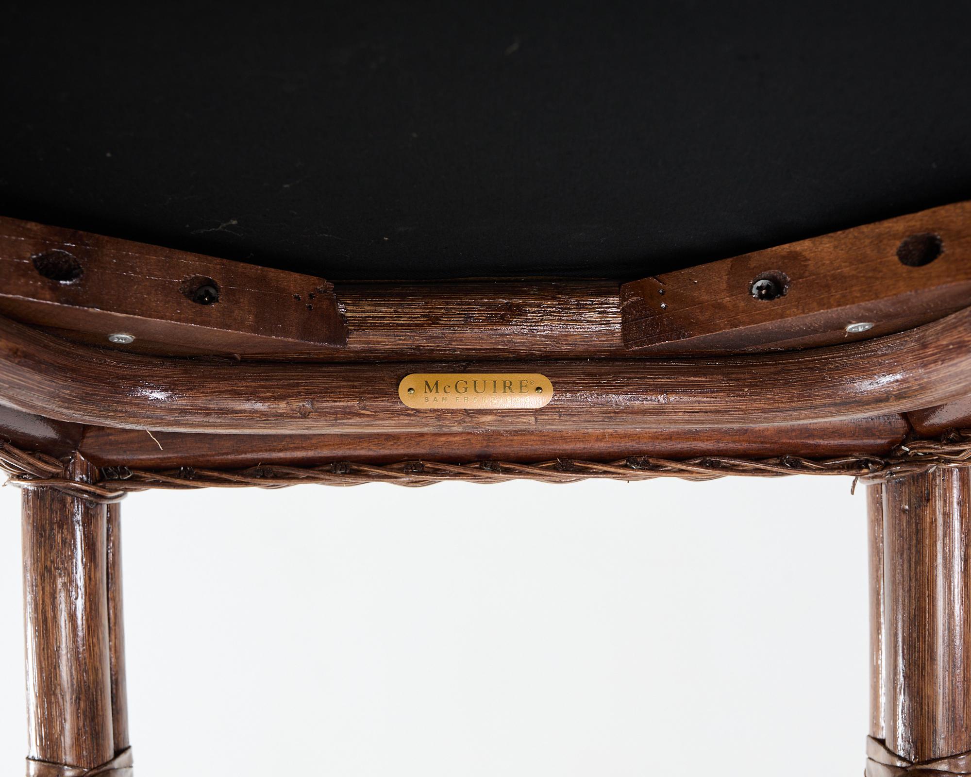 Set di otto sedie da pranzo in rattan Thomas Pheasant per McGuire in vendita 4