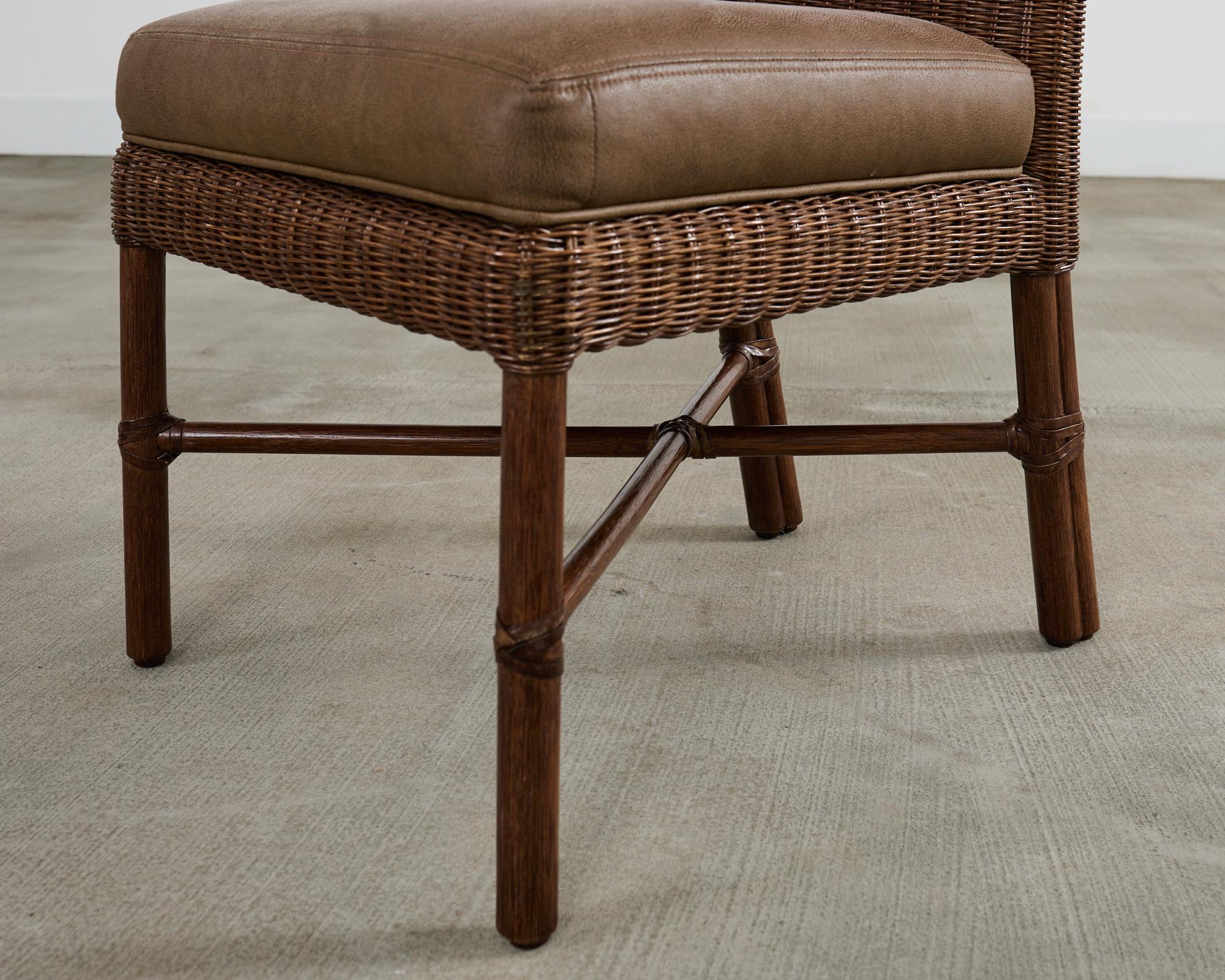 Set di otto sedie da pranzo in rattan Thomas Pheasant per McGuire in vendita 7