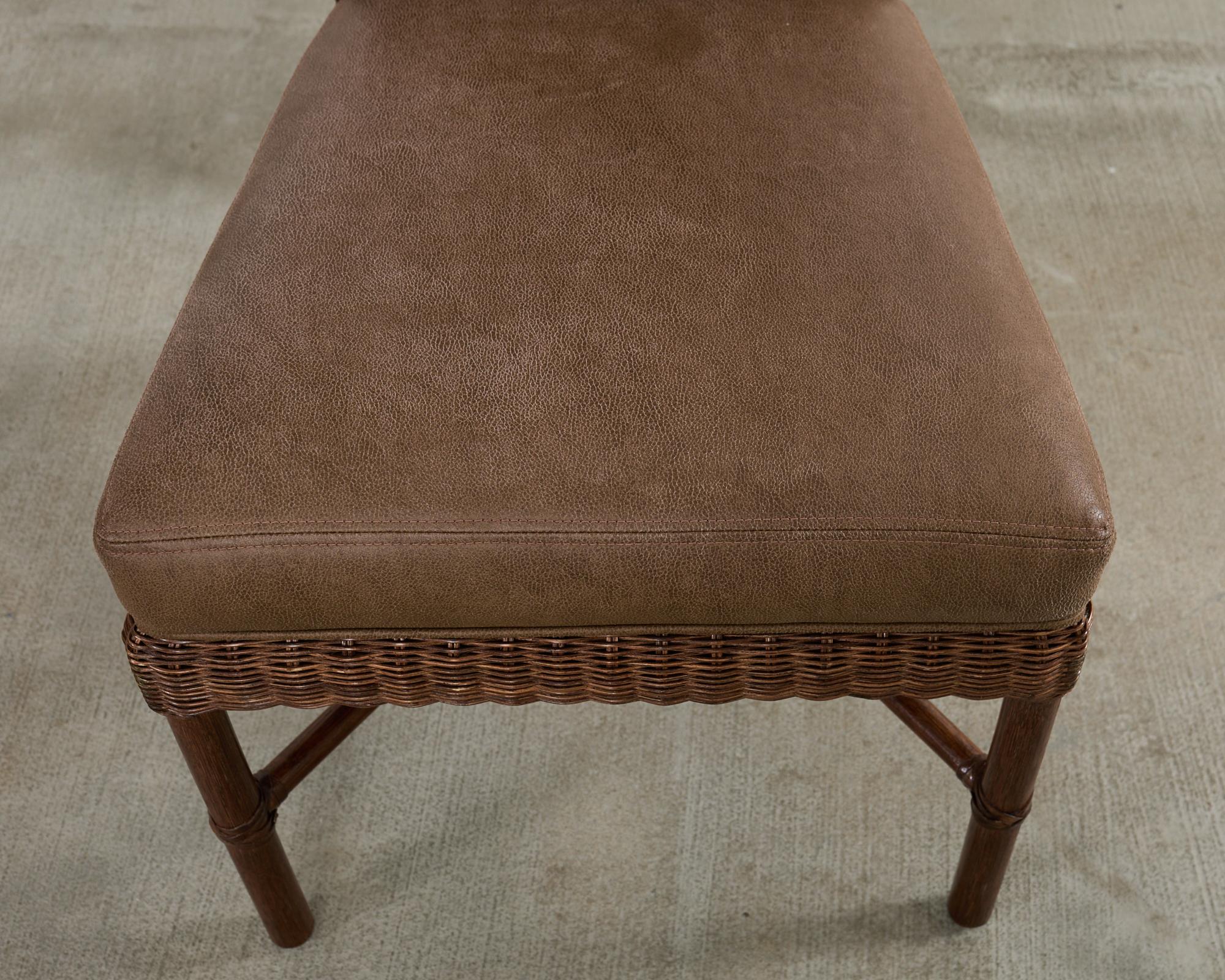 Set di otto sedie da pranzo in rattan Thomas Pheasant per McGuire in vendita 10