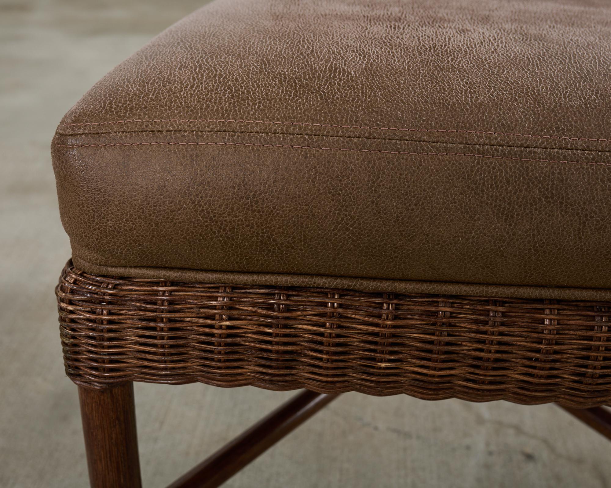 Set di otto sedie da pranzo in rattan Thomas Pheasant per McGuire in vendita 11
