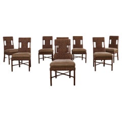 Conjunto de ocho sillas de comedor de ratán Thomas Pheasant para McGuire