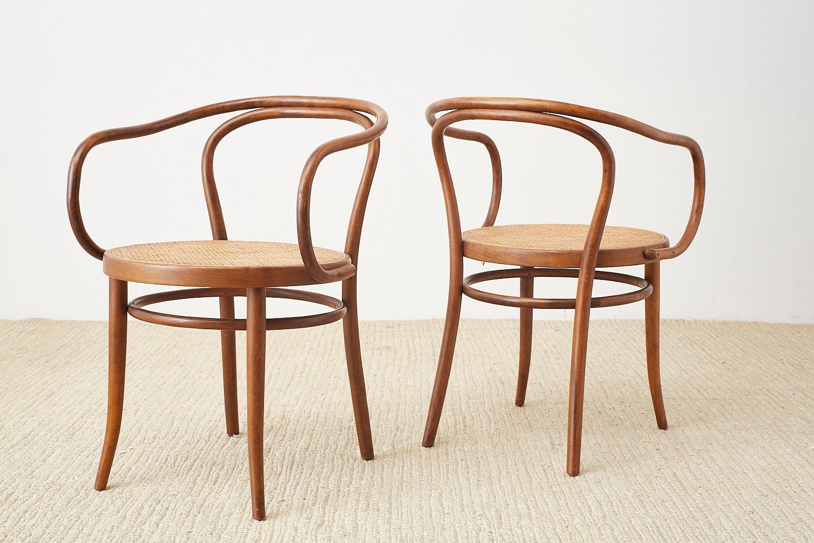 Set of Eight Thonet 209 Bentwood Cane Armchairs 4