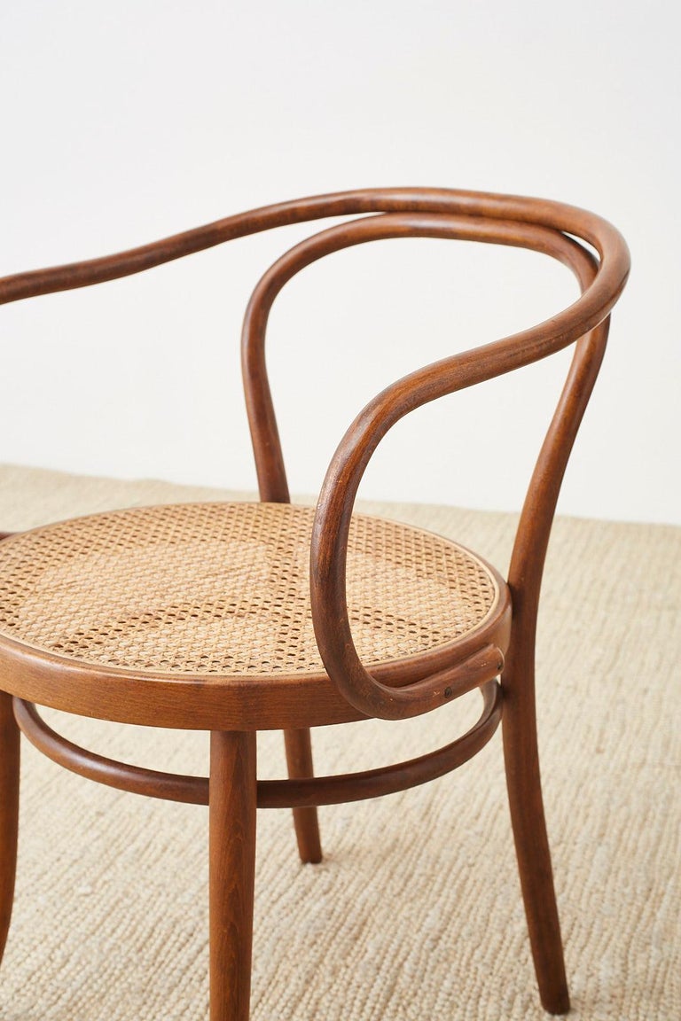 Set of Eight Thonet 209 Bentwood Cane Armchairs For Sale at 1stdibs