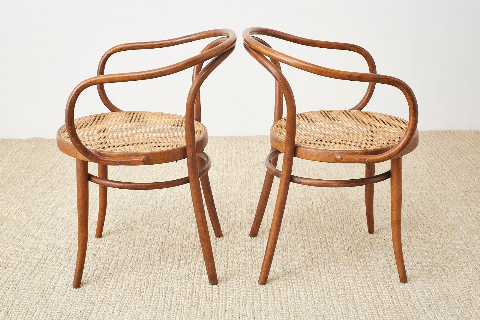 Set of Eight Thonet 209 Bentwood Cane Armchairs 8