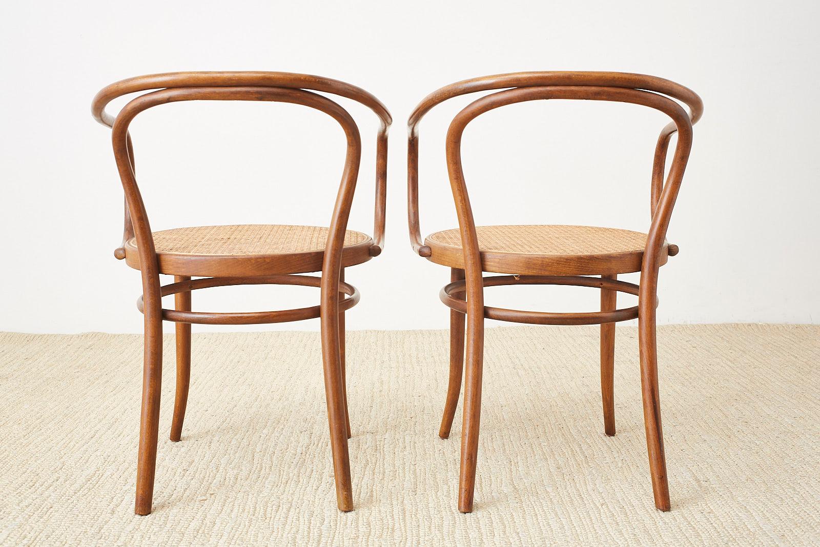 Set of Eight Thonet 209 Bentwood Cane Armchairs 11