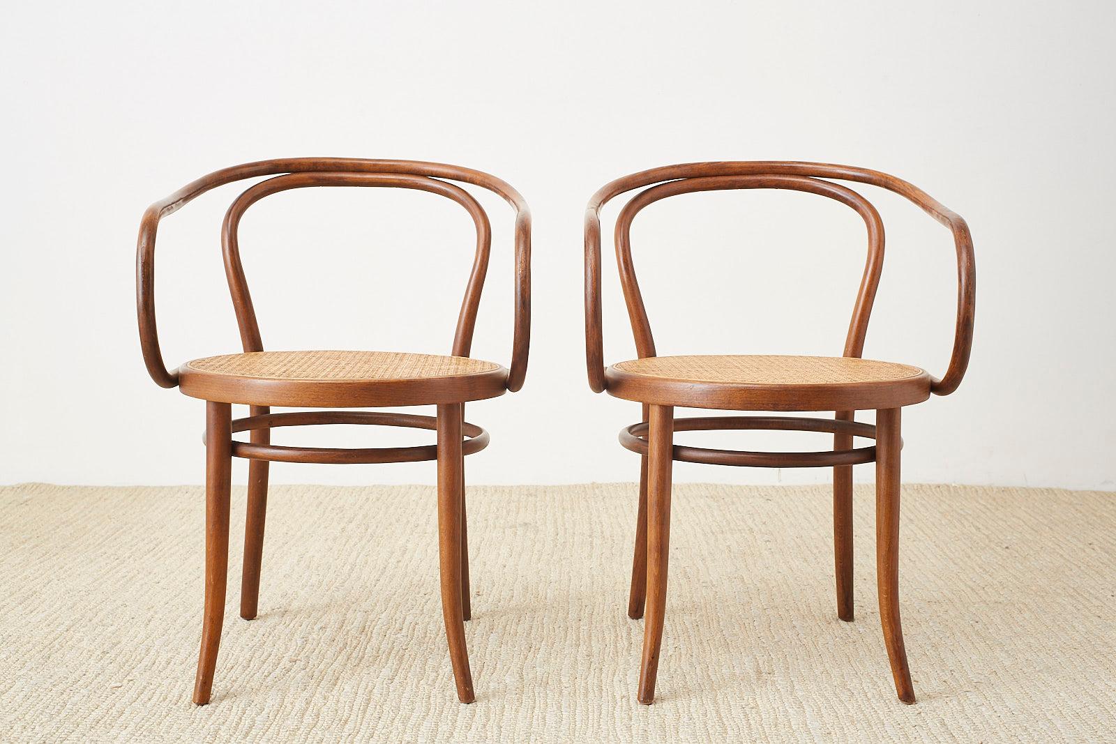 Set of Eight Thonet 209 Bentwood Cane Armchairs 2