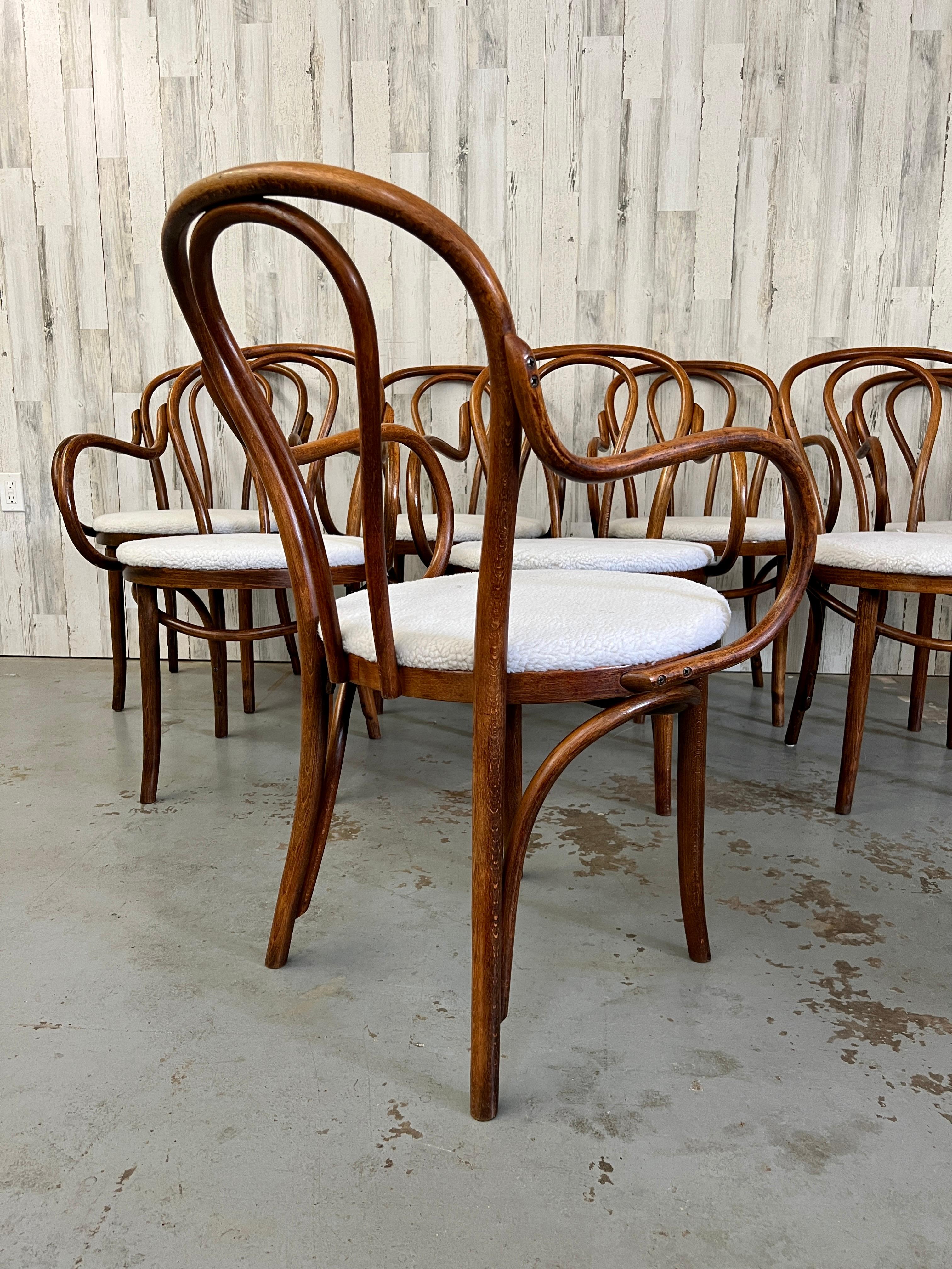 Set of Eight Thonet Arm Chairs 4