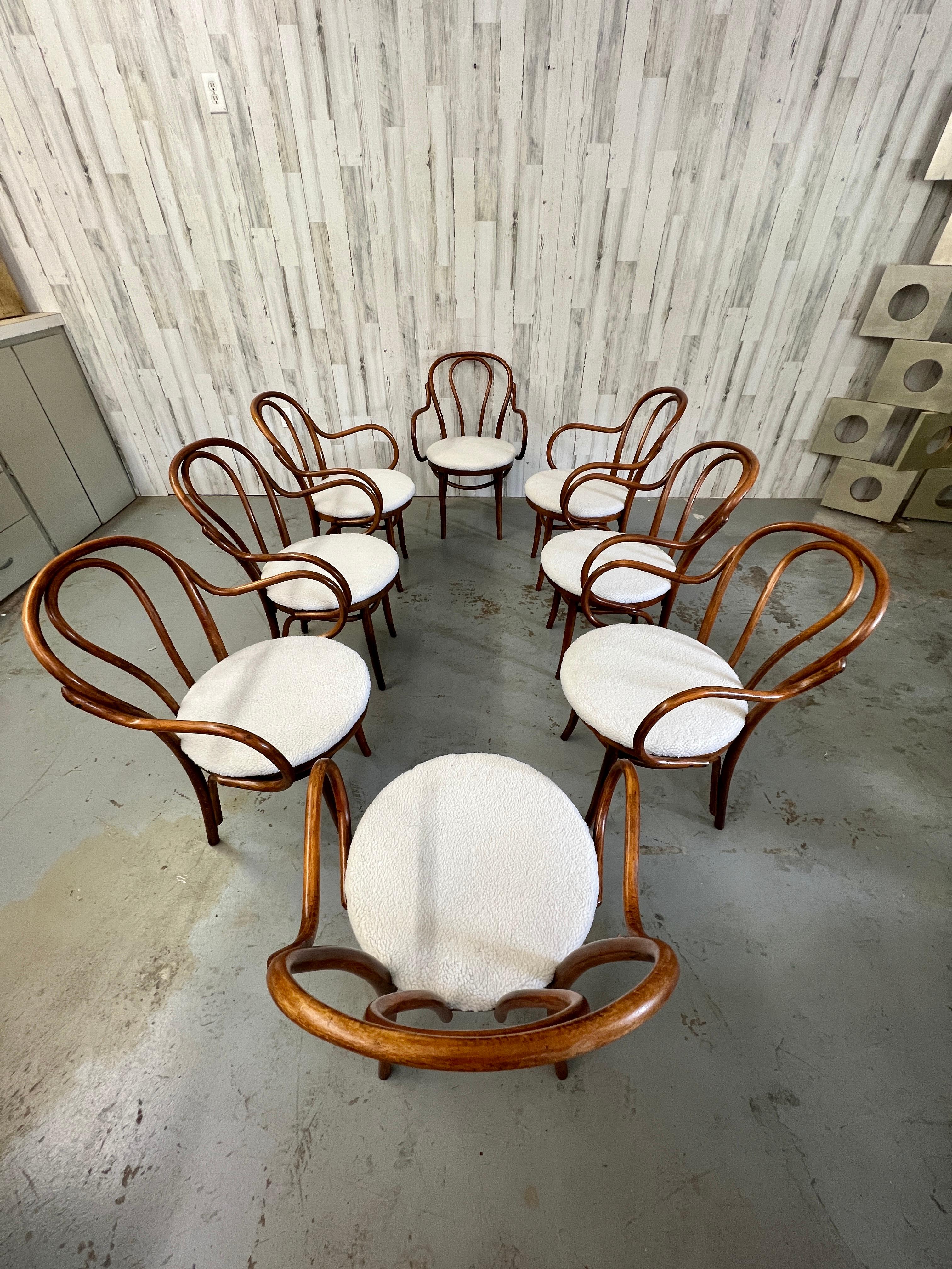 20th Century Set of Eight Thonet Arm Chairs
