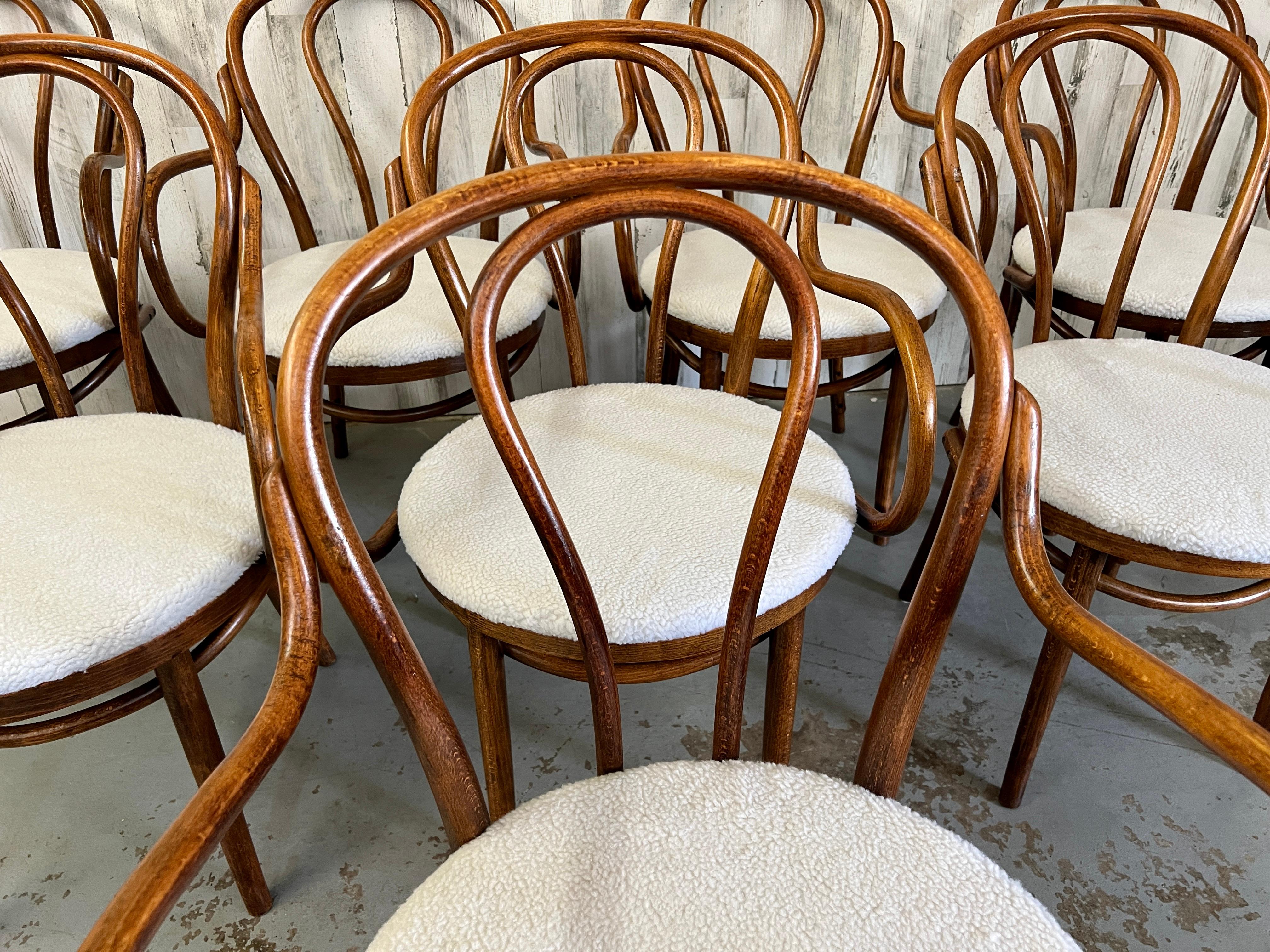 Set of Eight Thonet Arm Chairs 1