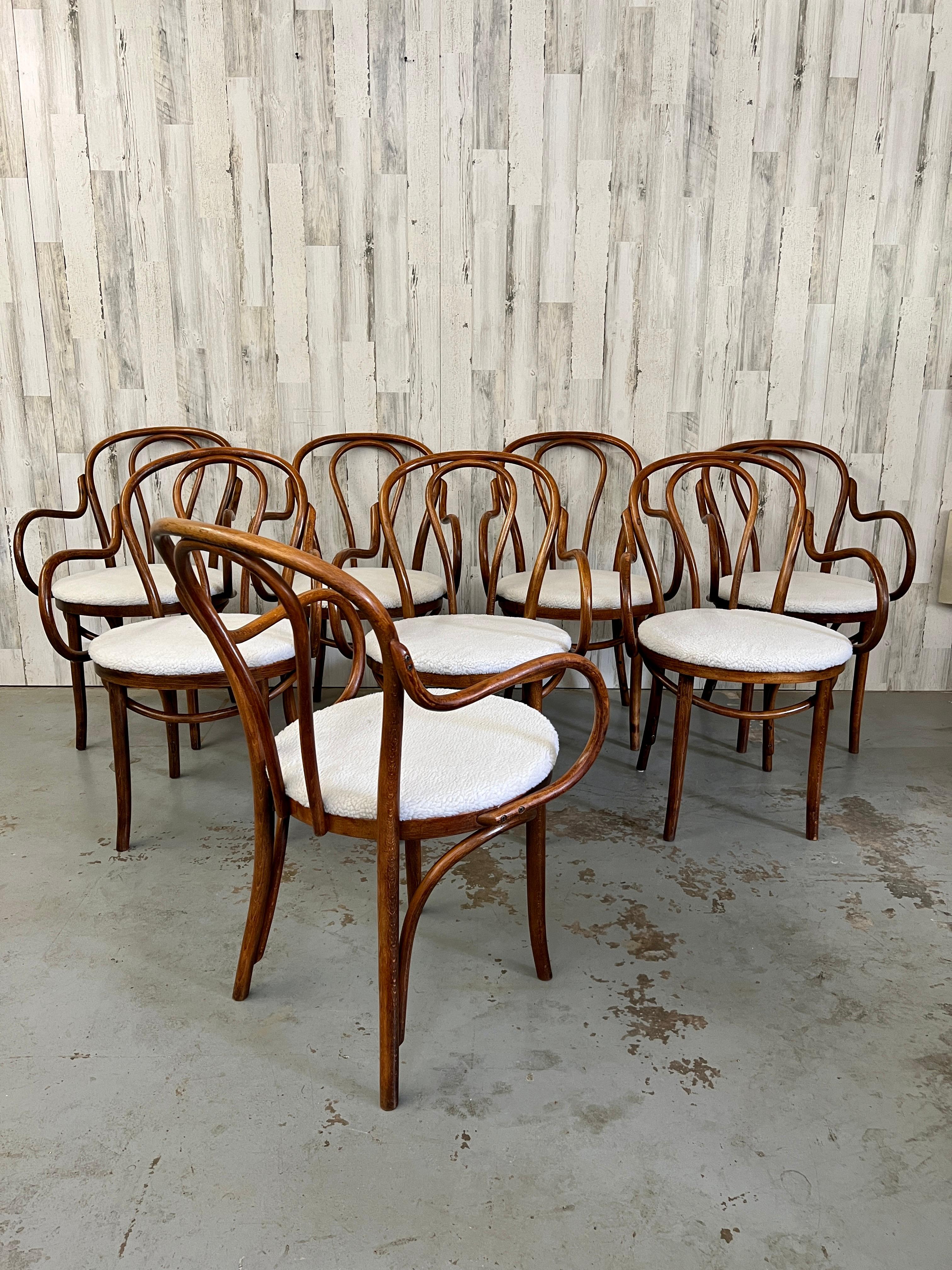 Set of Eight Thonet Arm Chairs 3