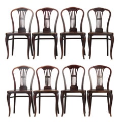 Set of Eight Thonet Chairs No. 613 by Gustav Siegel, 1920s