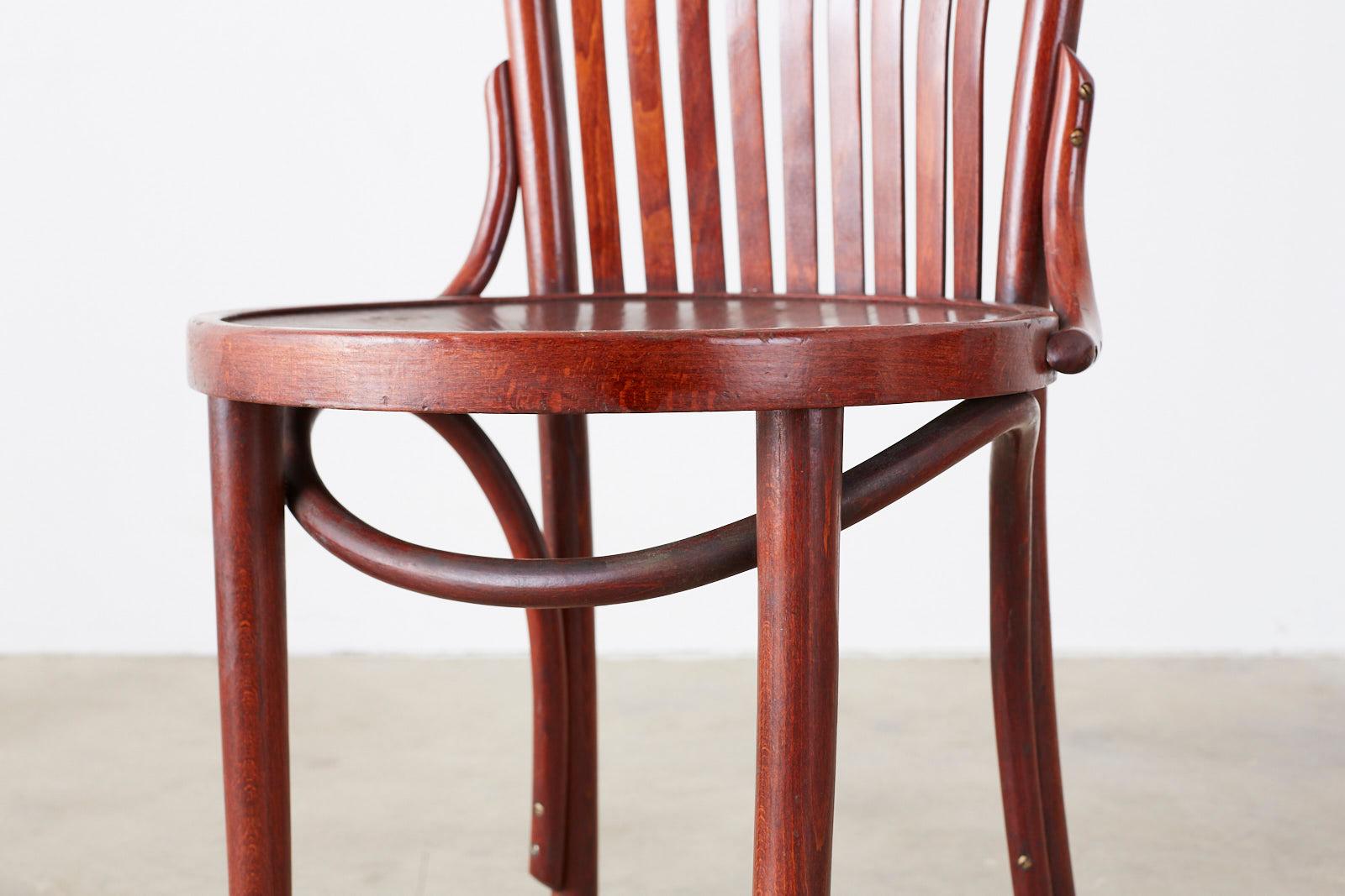 Set of Eight Thonet Style Bentwood Cafe Bistro Chairs 4