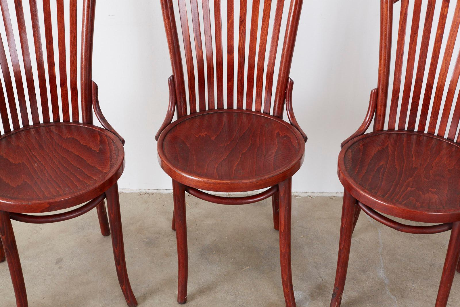 Set of Eight Thonet Style Bentwood Cafe Bistro Chairs 1