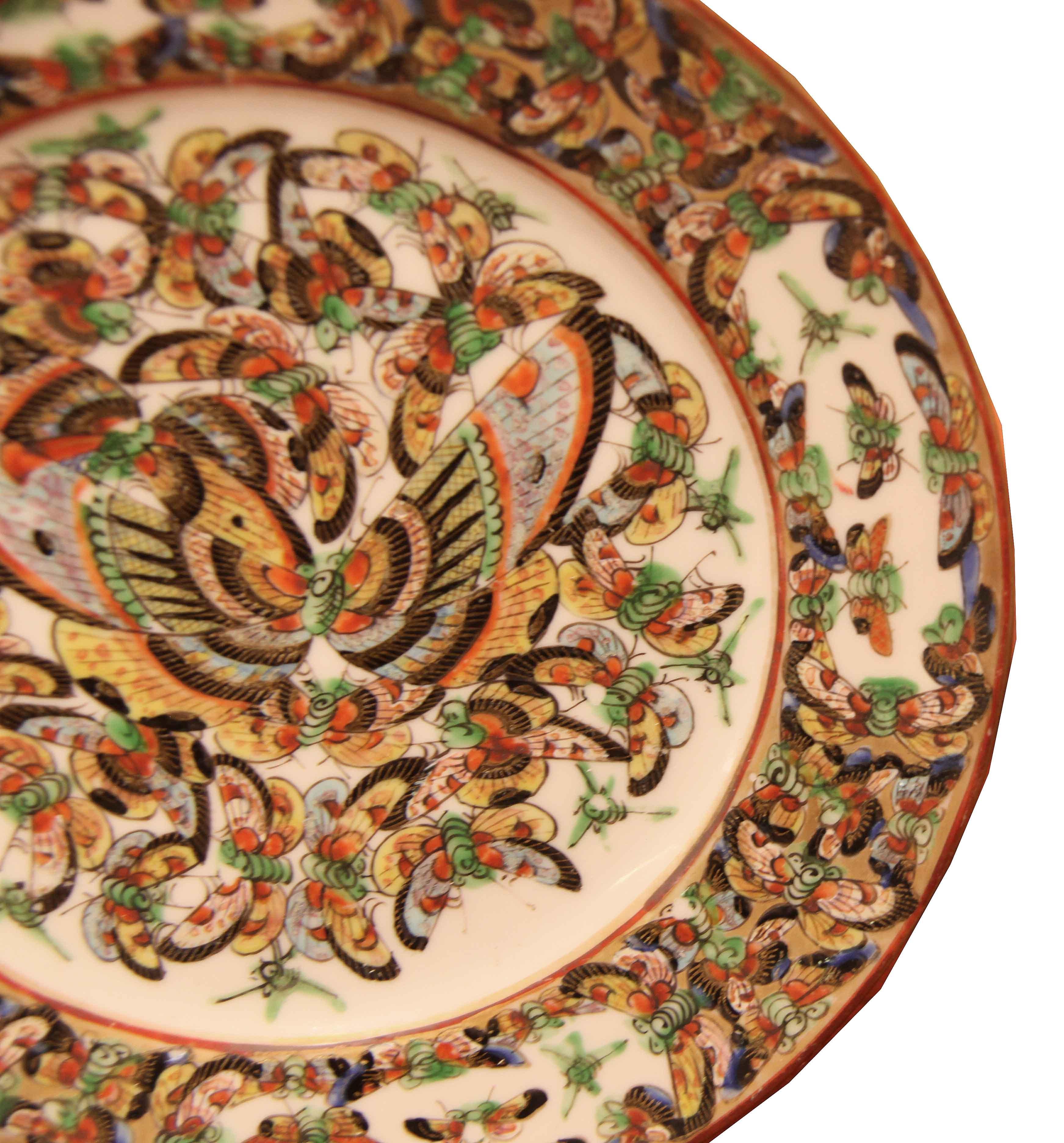 Porcelain Set of Eight Thousand Butterfly Plates For Sale