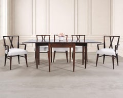 Set of Eight Tommi Parzinger X-Back Mahogany Dining Chairs
