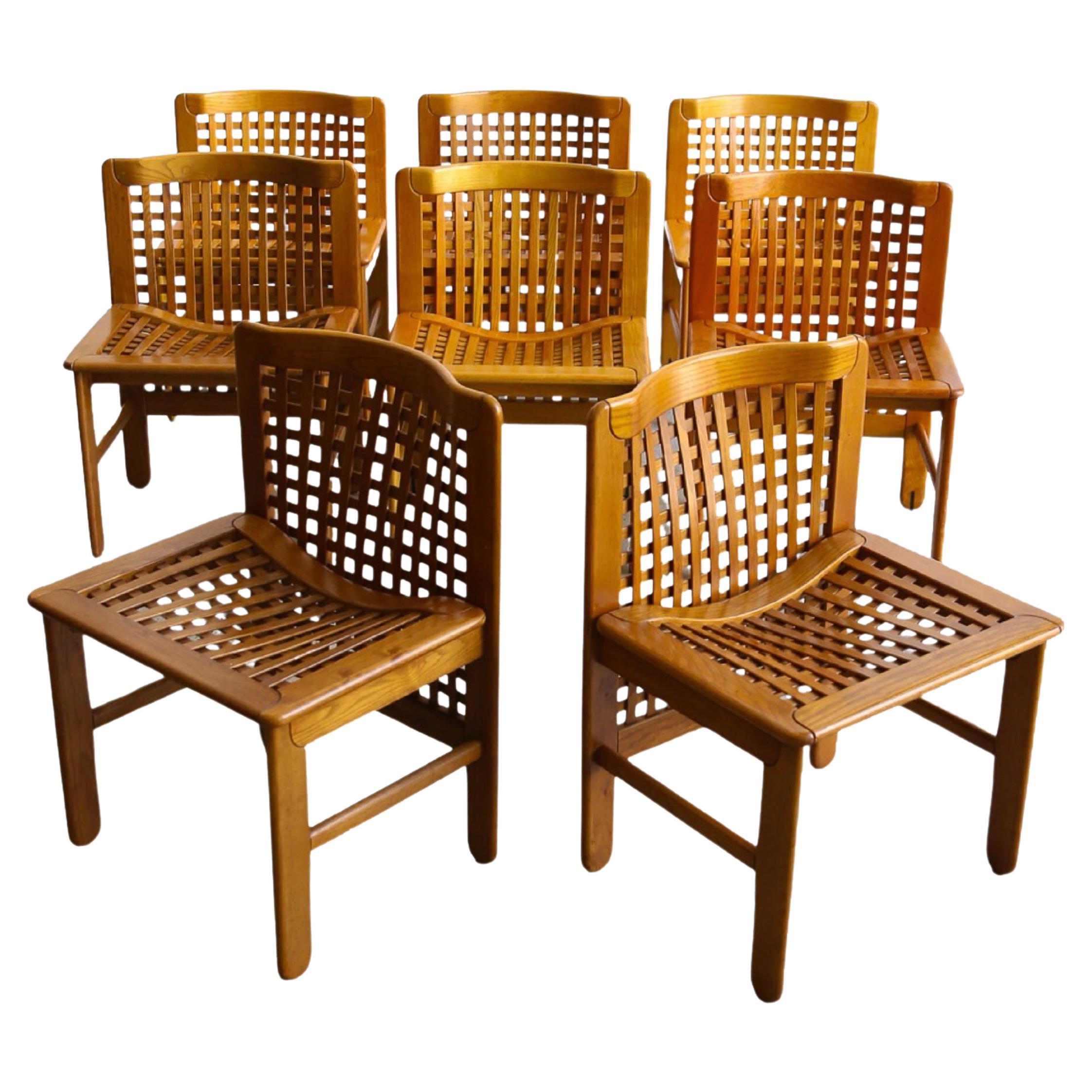 Set of Eight Transenna Dining Chairs by Ammannati & Vitelli for Pozzi and Verga