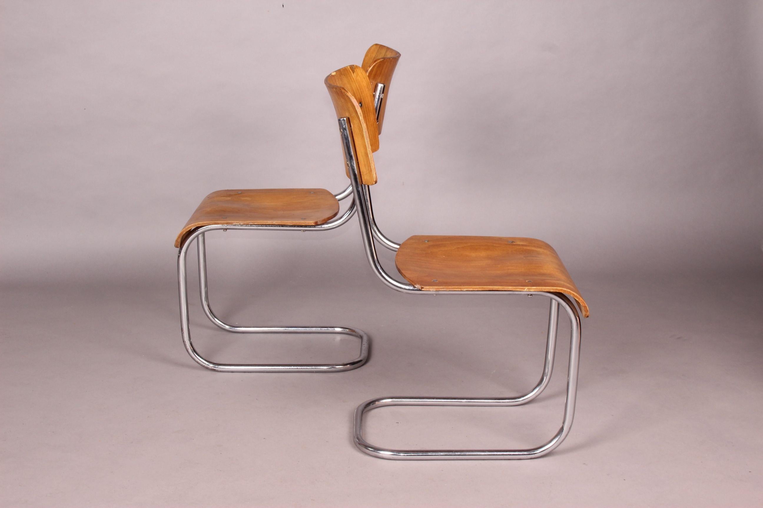 20th Century Set of Eight Tubular Chairs