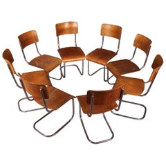 Set of Eight Tubular Chairs