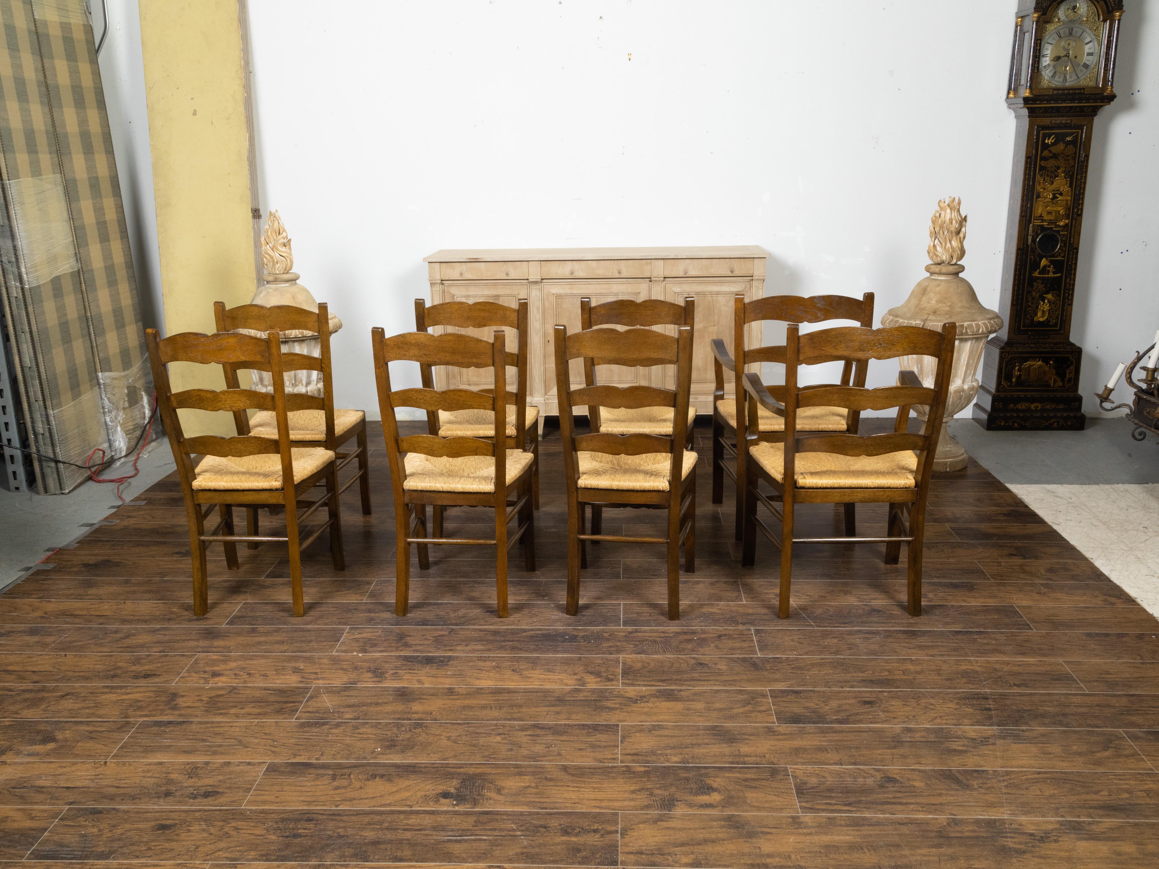 vintage ladder back chairs with rush seats