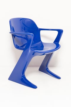 Satz von acht blauen Kangaroo-Stühlen aus Ultramarin, von Ernst Moeckl, Deutschland, 1968