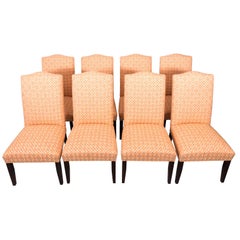 Set of Eight Upholstered Dining Chairs