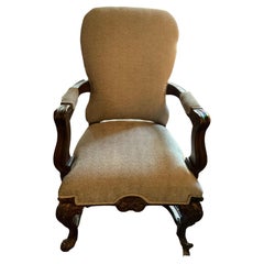 Vintage Set of Eight Upholstered High Back Louis XV-Style Dining Chairs, Walnut